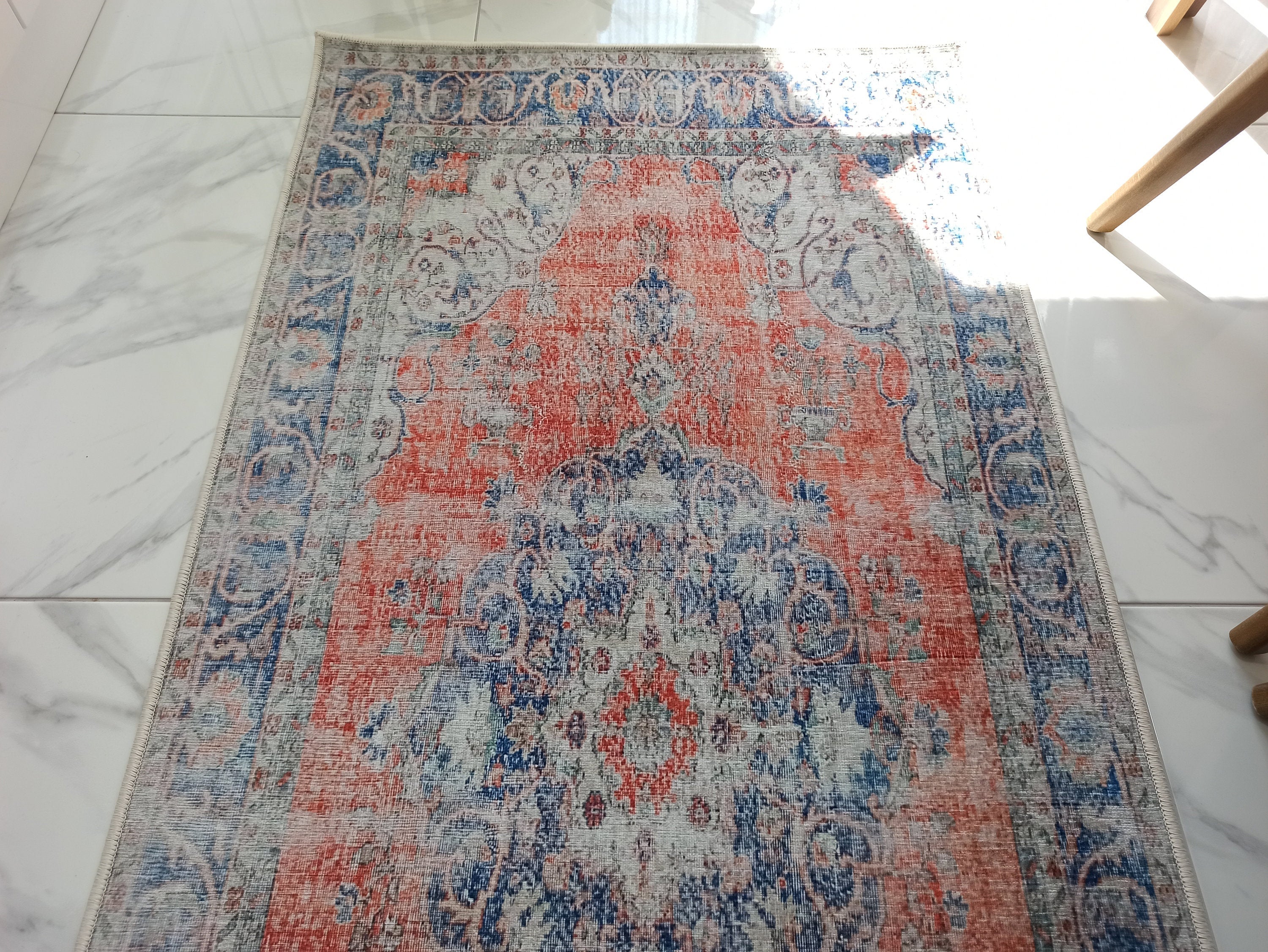Eva Runner Turkish Burnt Orange & Teal Runner Rug