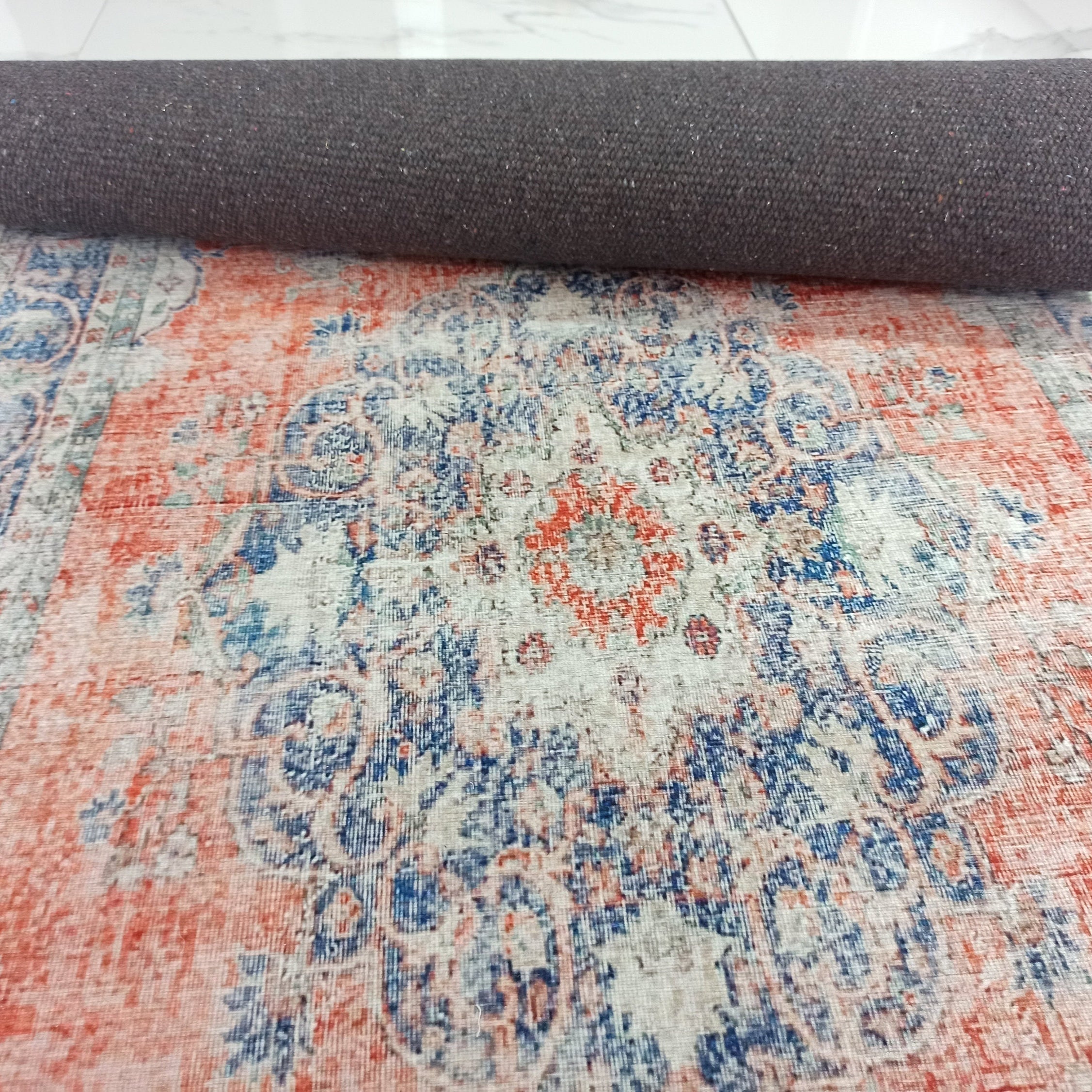 Eva Runner Turkish Burnt Orange & Teal Runner Rug