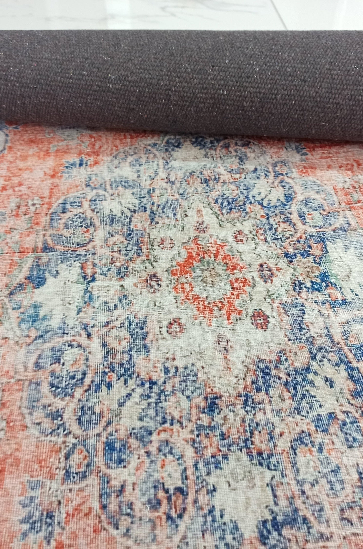 Eva Runner Turkish Burnt Orange & Teal Runner Rug