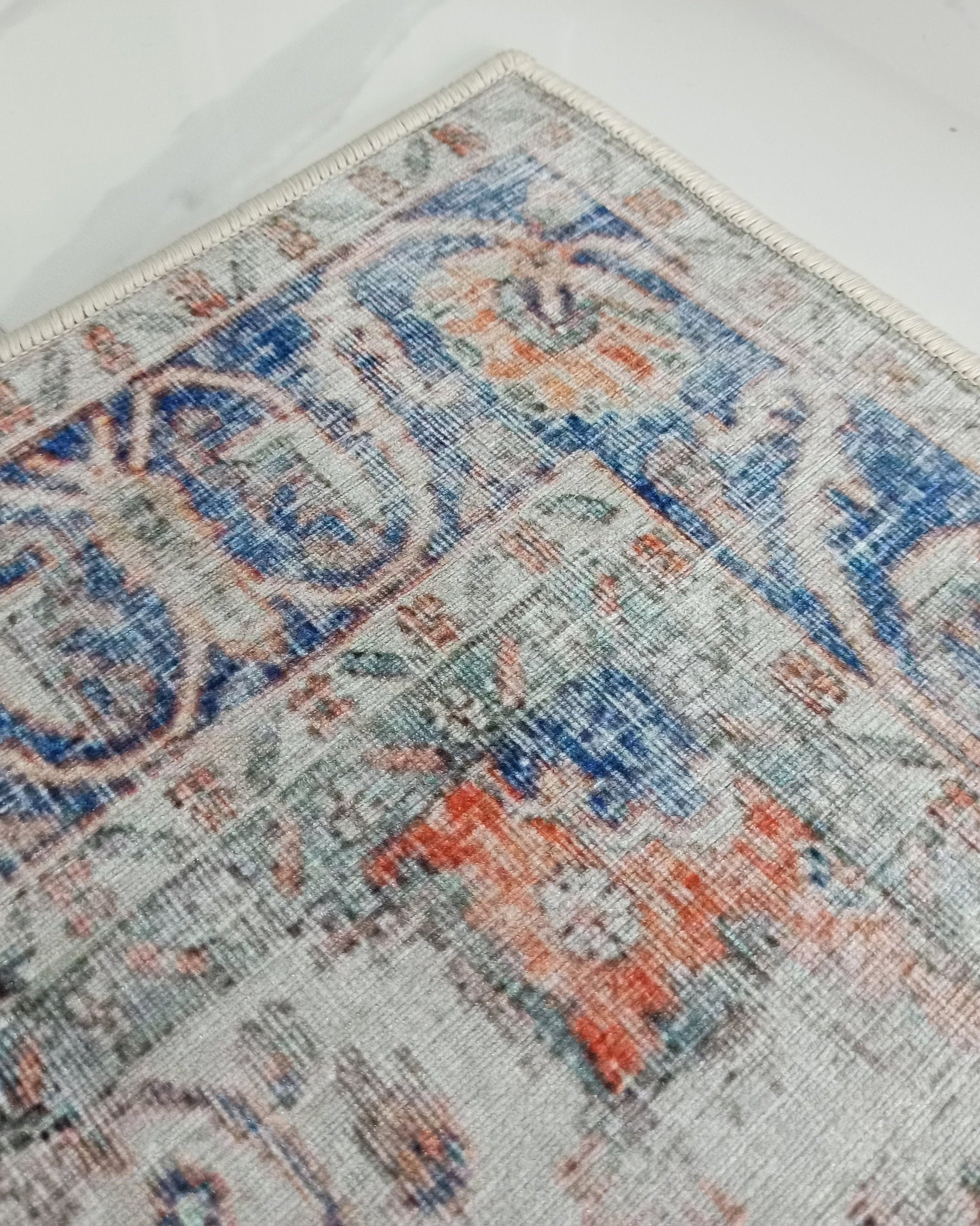 Eva Runner Turkish Burnt Orange & Teal Runner Rug