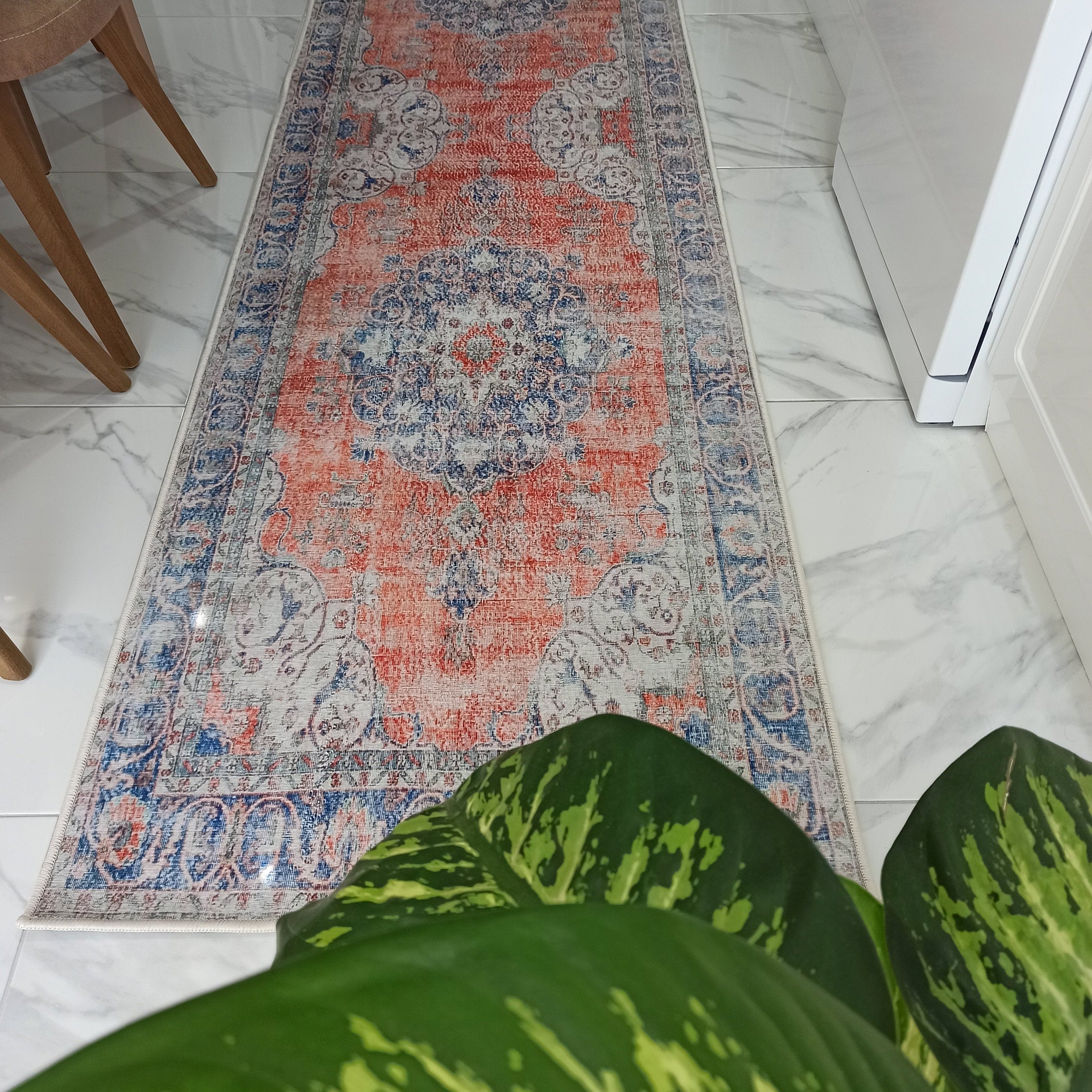 Eva Runner Turkish Burnt Orange & Teal Runner Rug