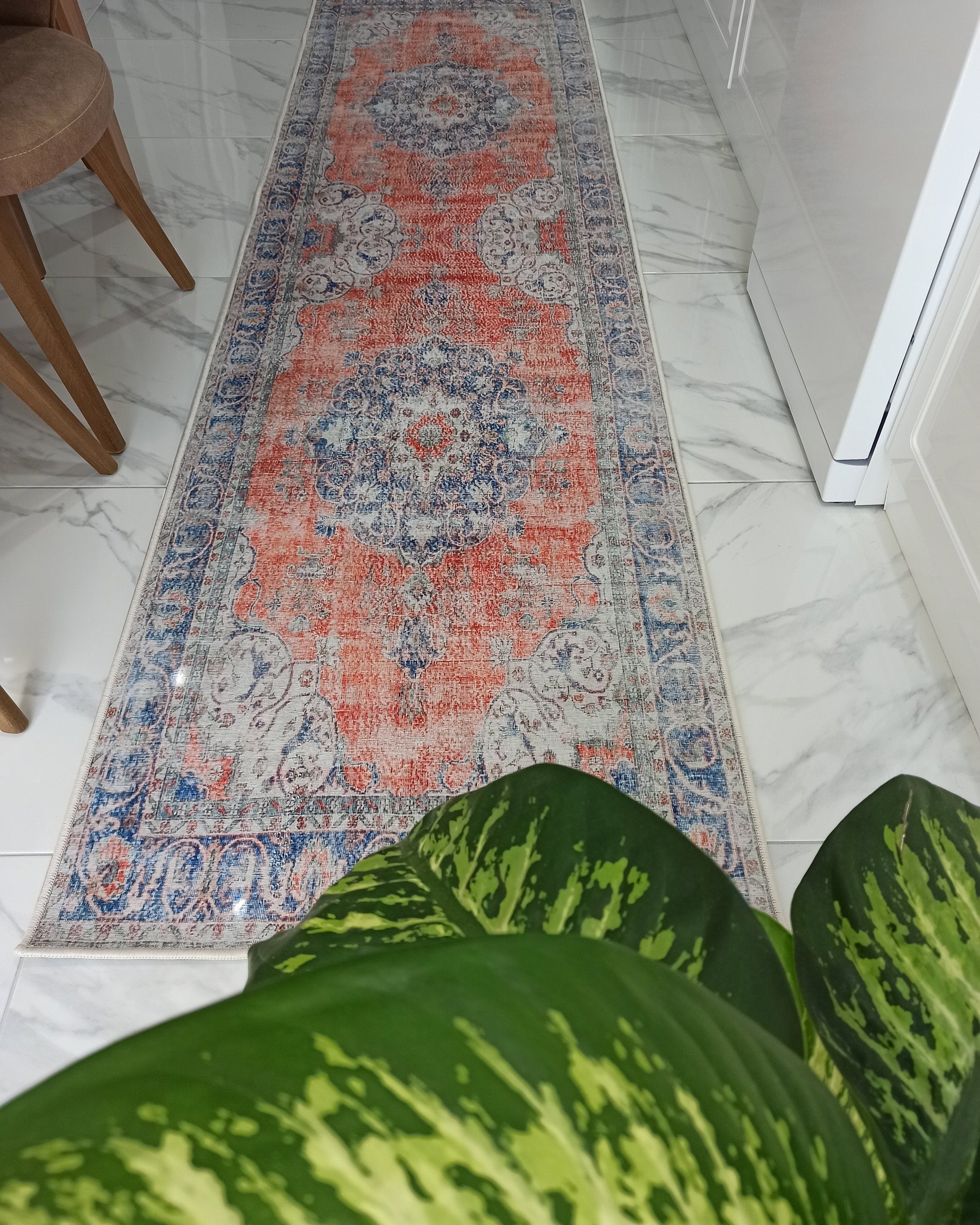 Eva Runner Turkish Burnt Orange & Teal Runner Rug
