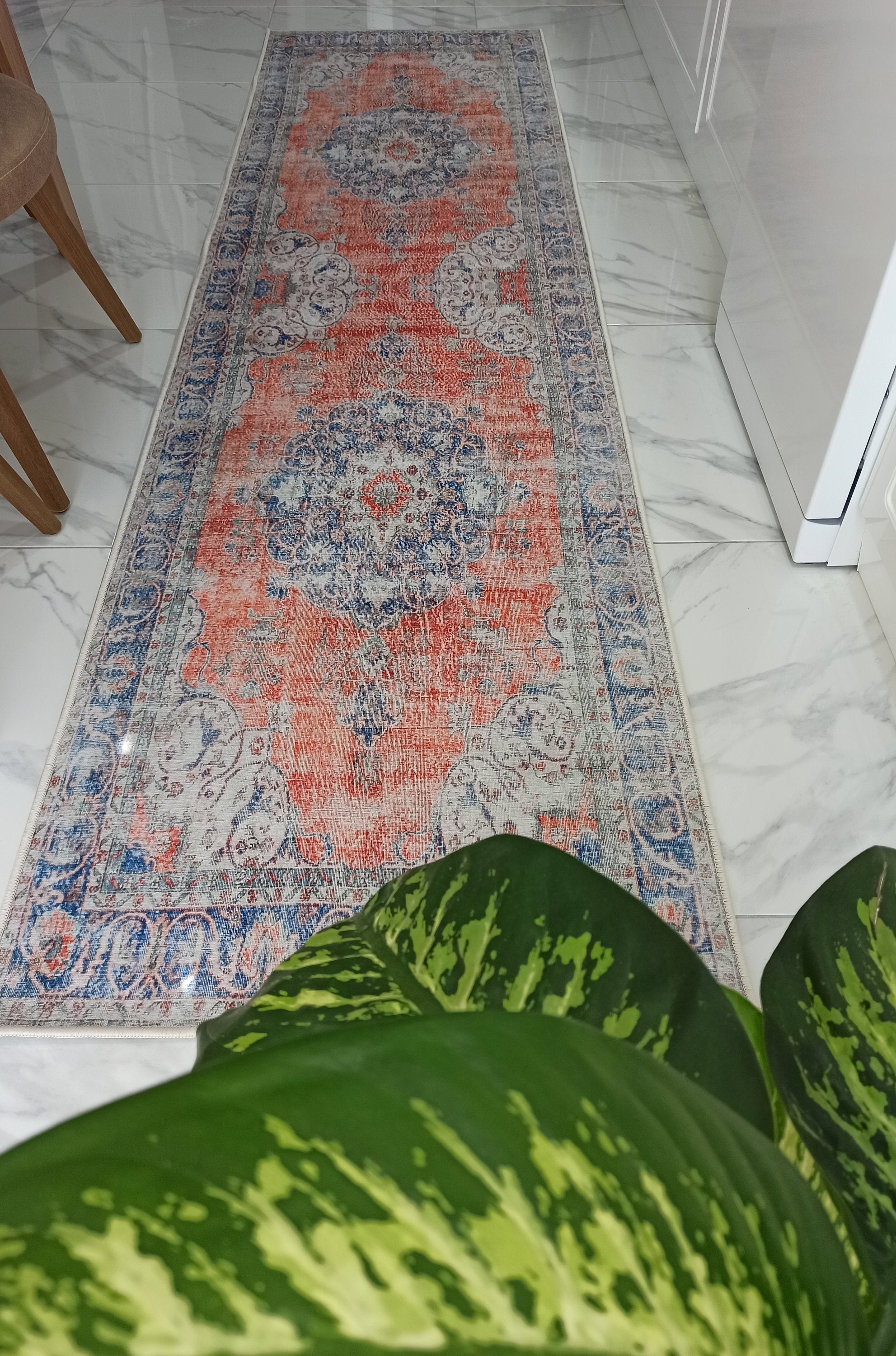 Eva Runner Turkish Burnt Orange & Teal Runner Rug