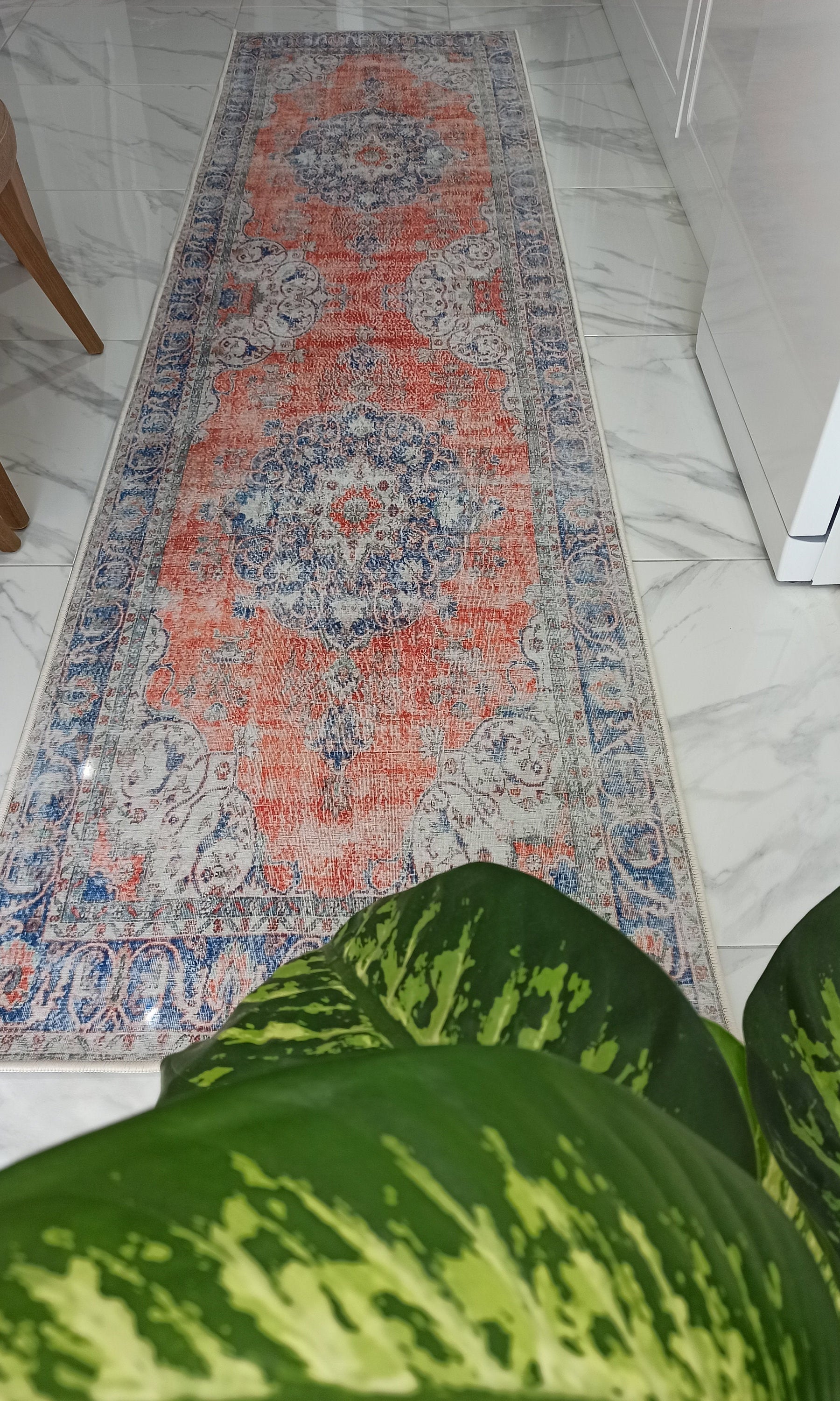 Eva Runner Turkish Burnt Orange & Teal Runner Rug