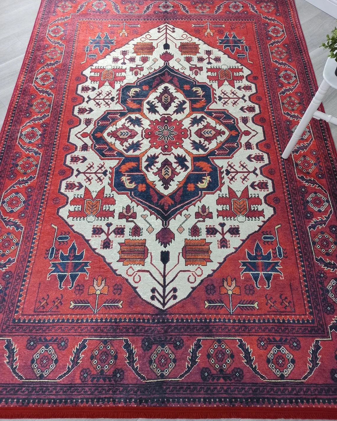 Eyma Rug Vintage Red Bokhara Rug