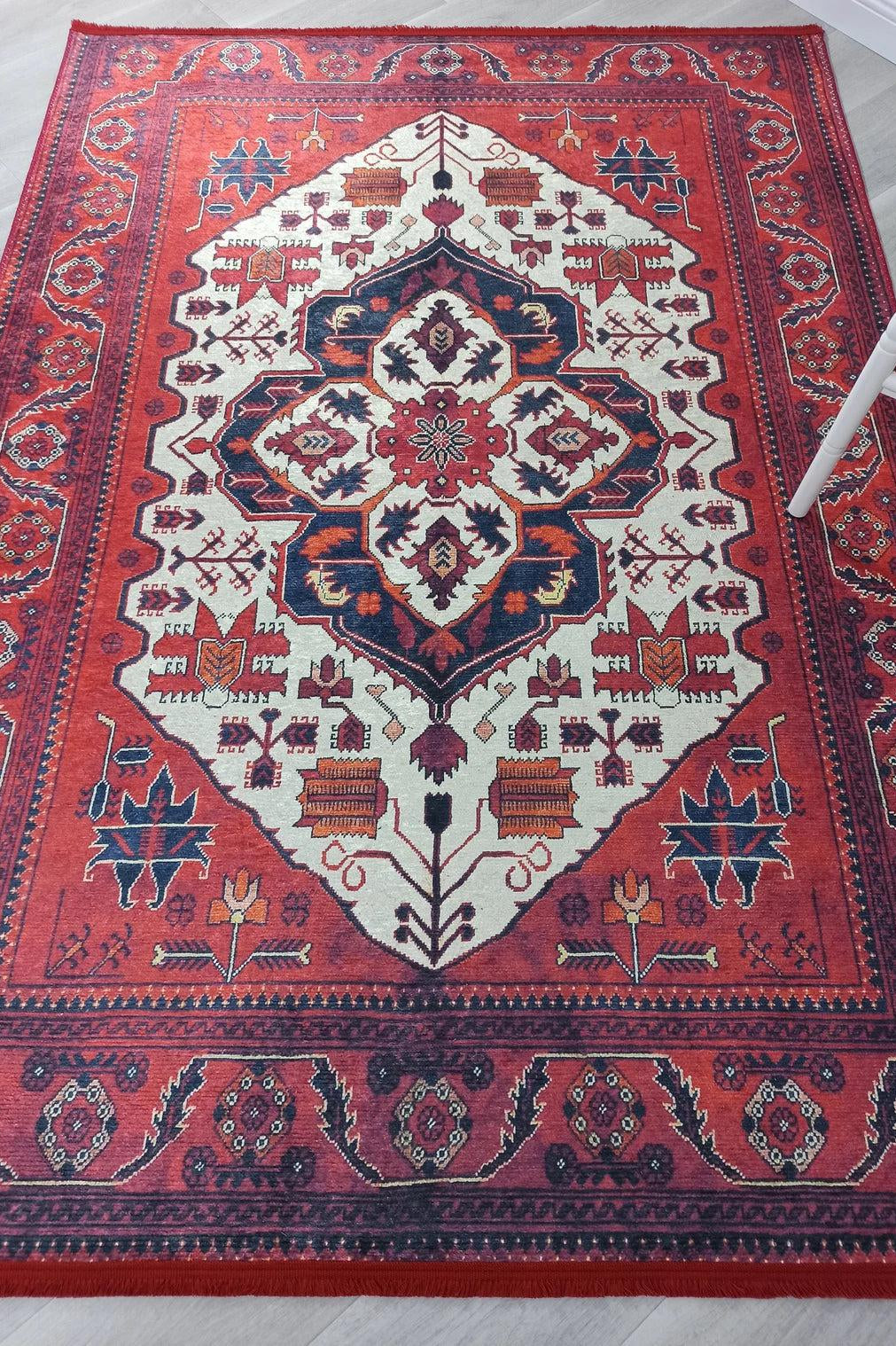 Eyma Rug Vintage Red Bokhara Rug