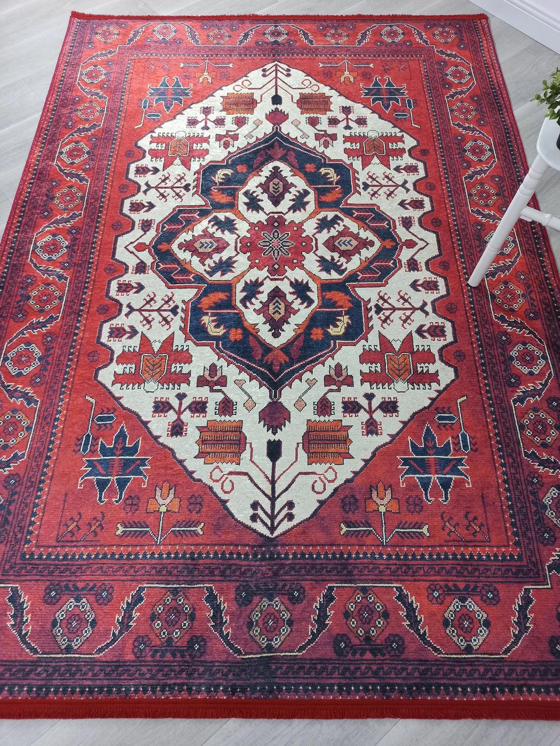 Eyma Rug Vintage Red Bokhara Rug