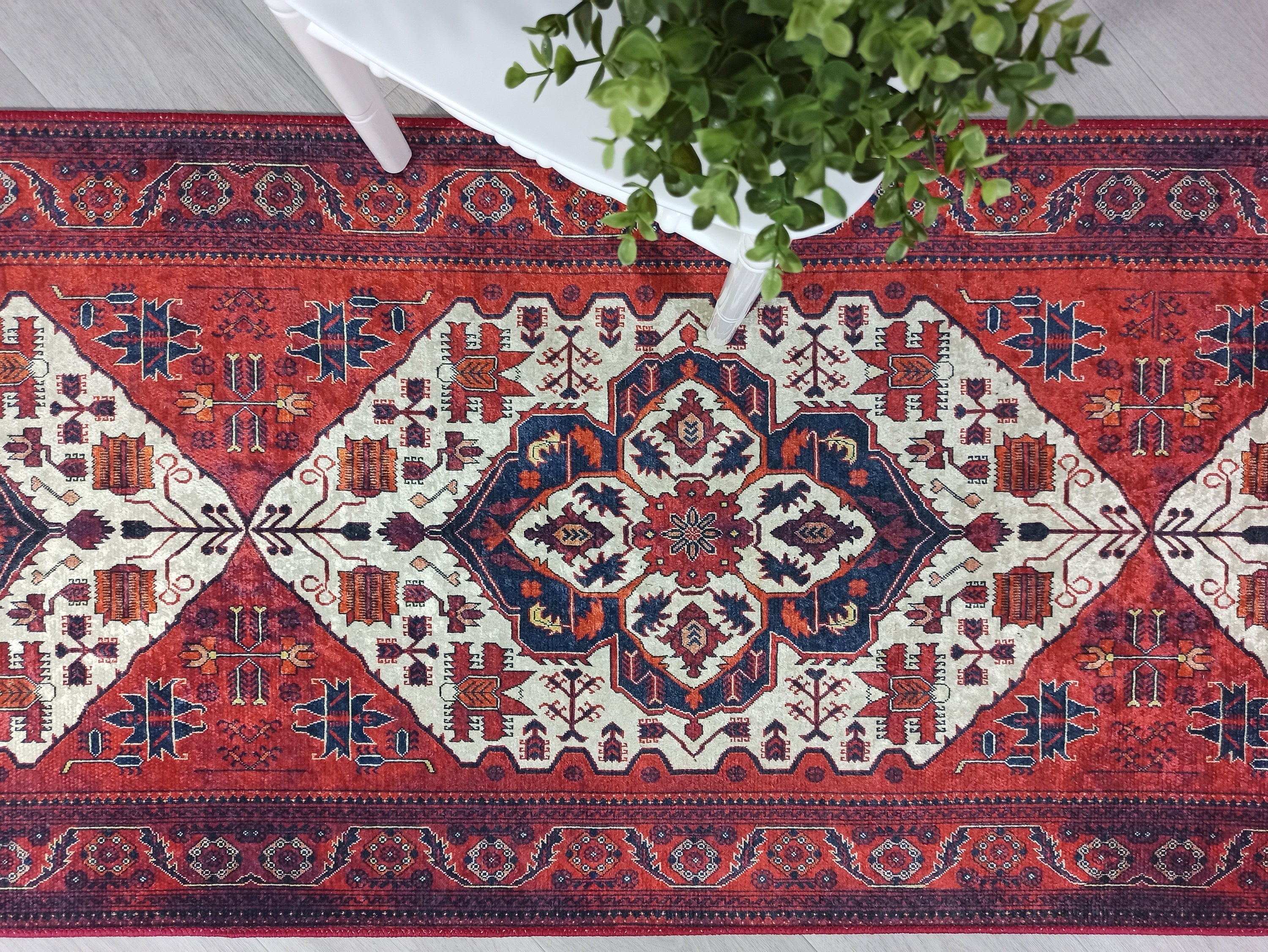 Eyma Rug Vintage Red Bokhara Rug