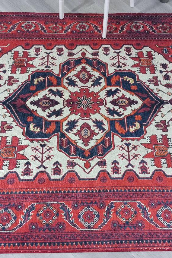Eyma Rug Vintage Red Bokhara Rug