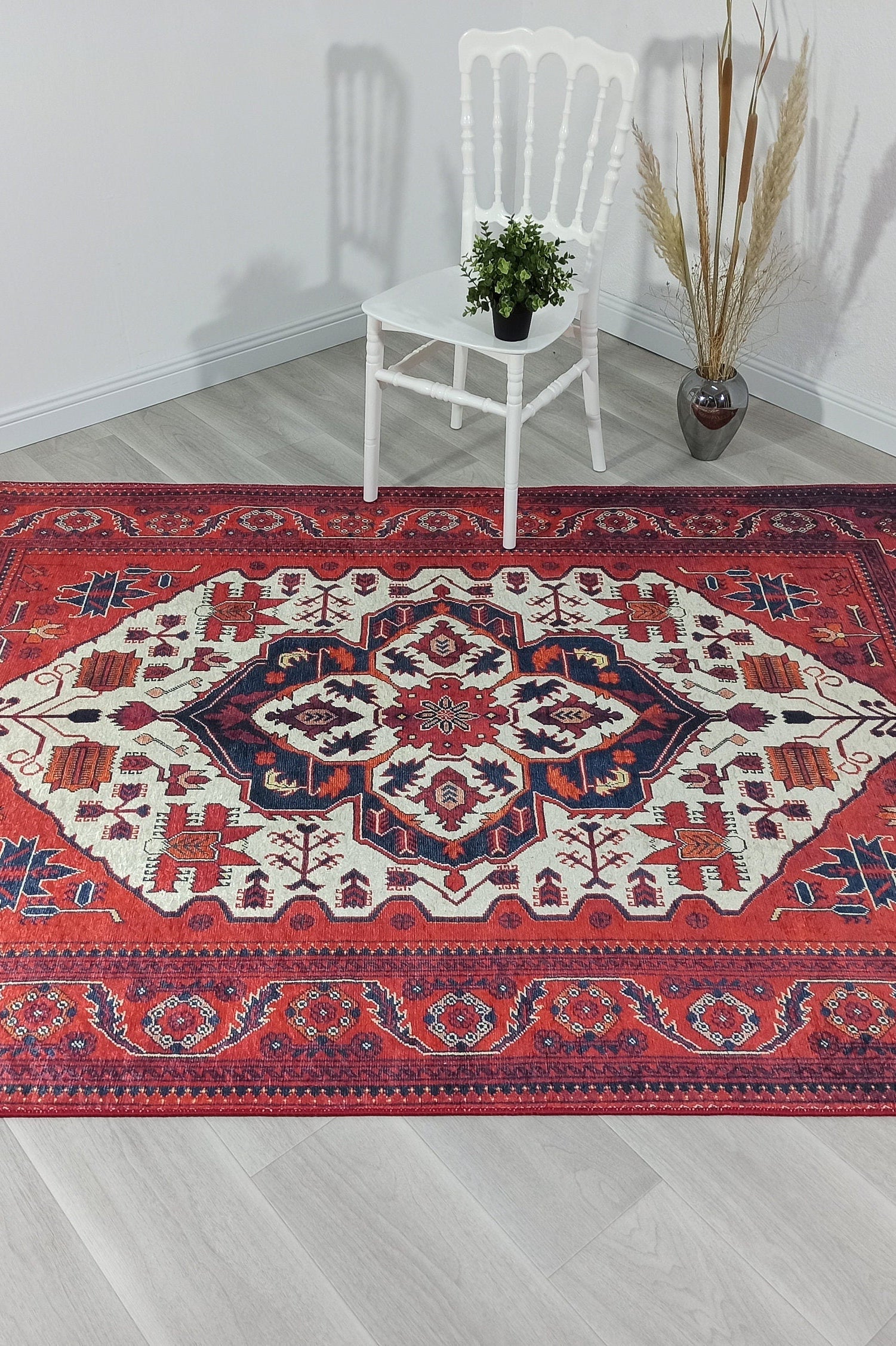 Eyma Rug Vintage Red Bokhara Rug