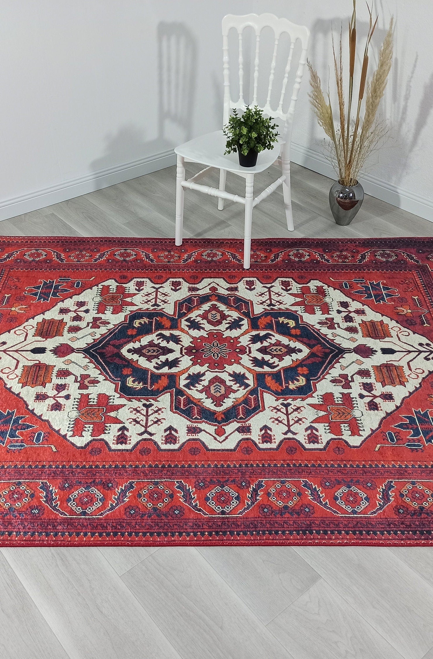 Eyma Rug Vintage Red Bokhara Rug