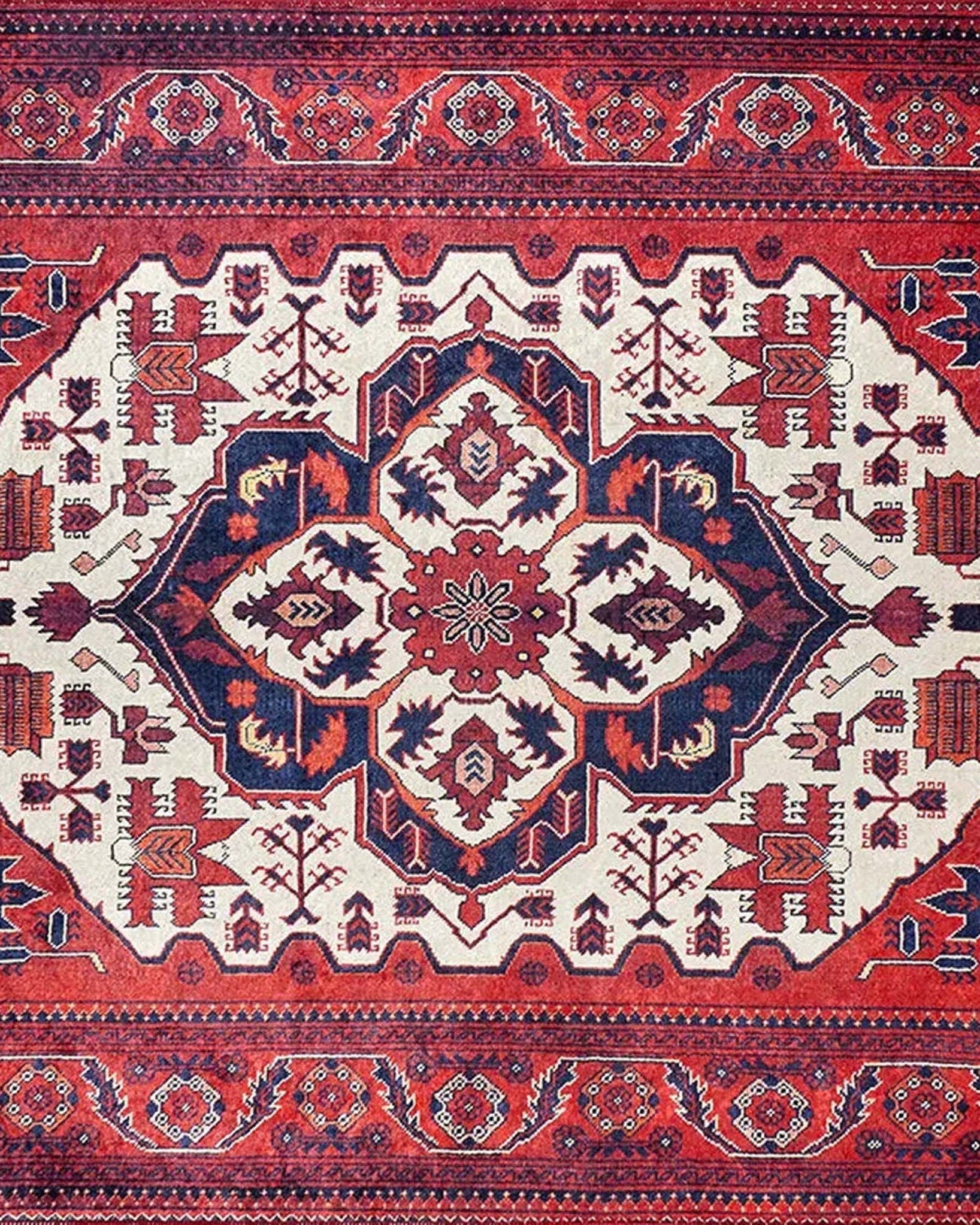Eyma Rug Vintage Red Bokhara Rug