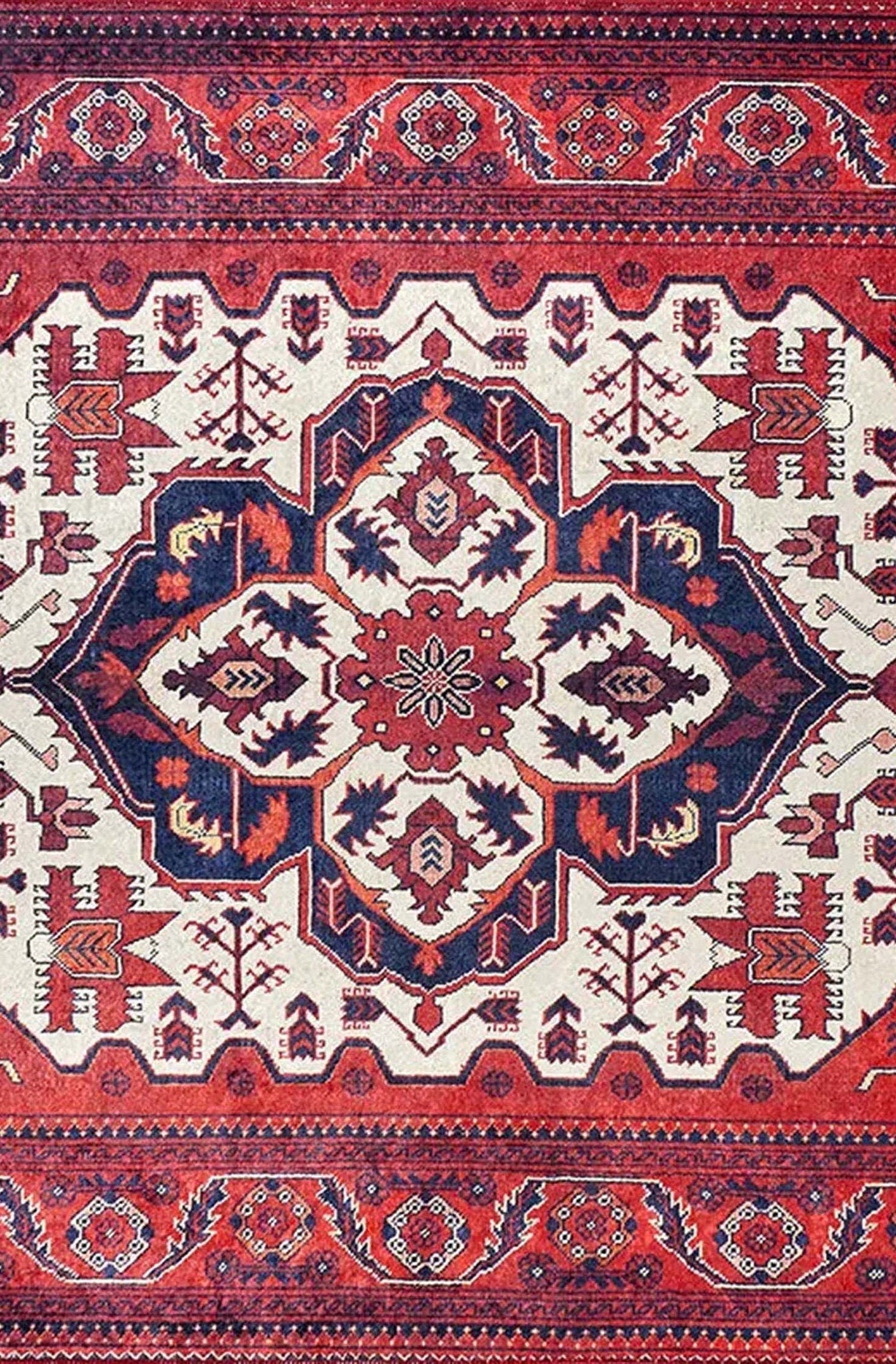 Eyma Rug Vintage Red Bokhara Rug