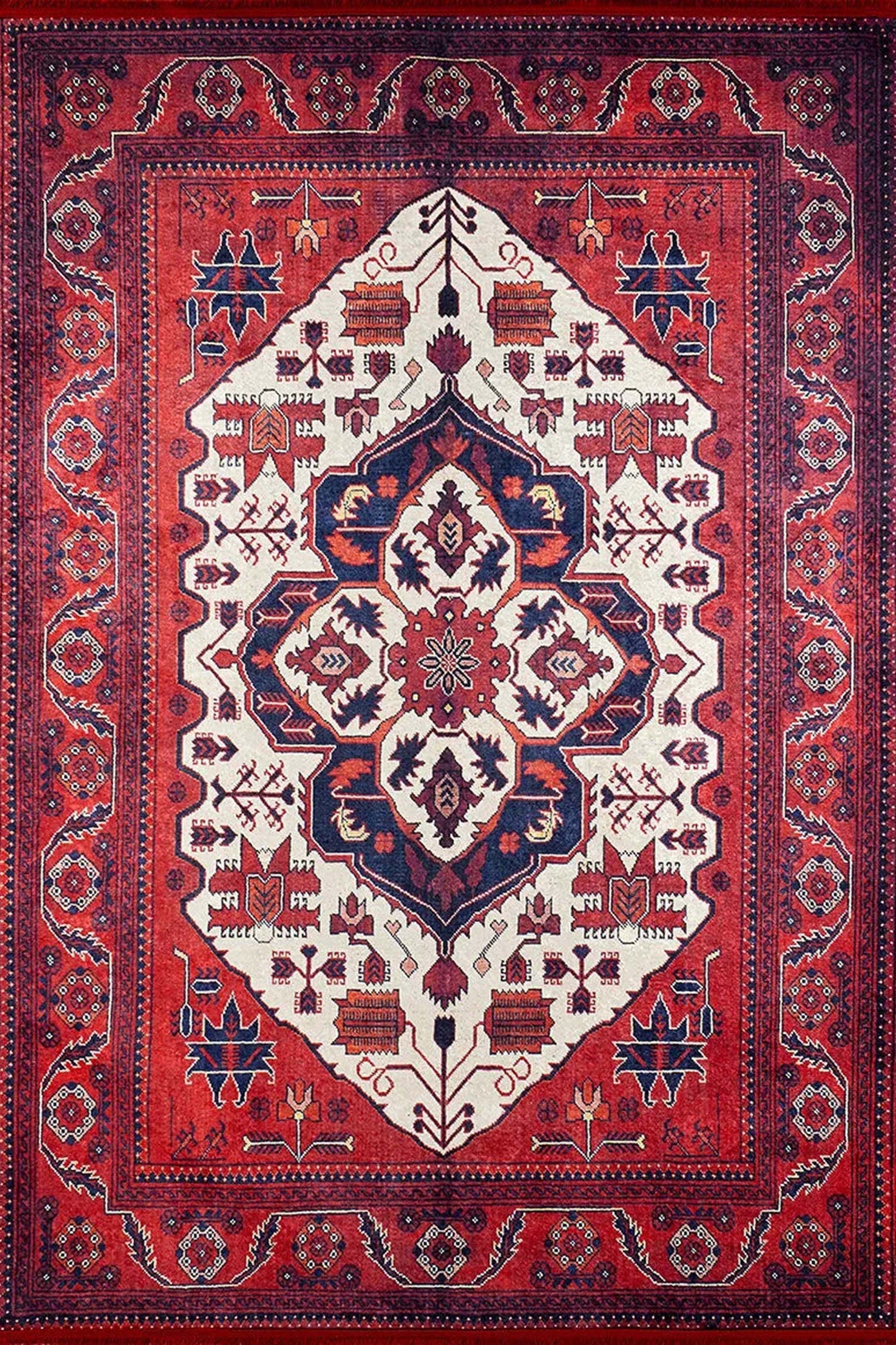 Eyma Rug Vintage Red Bokhara Rug