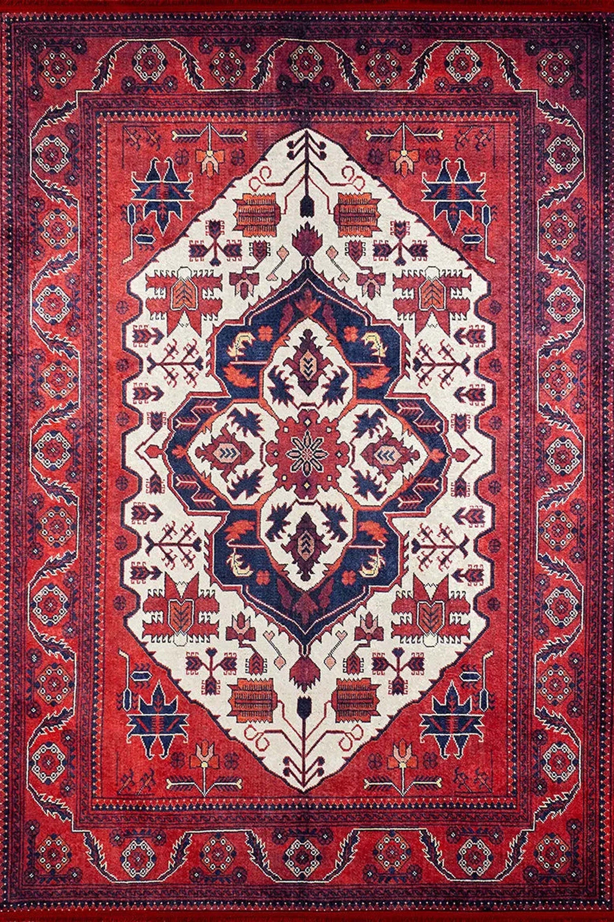 Eyma Rug Vintage Red Bokhara Rug