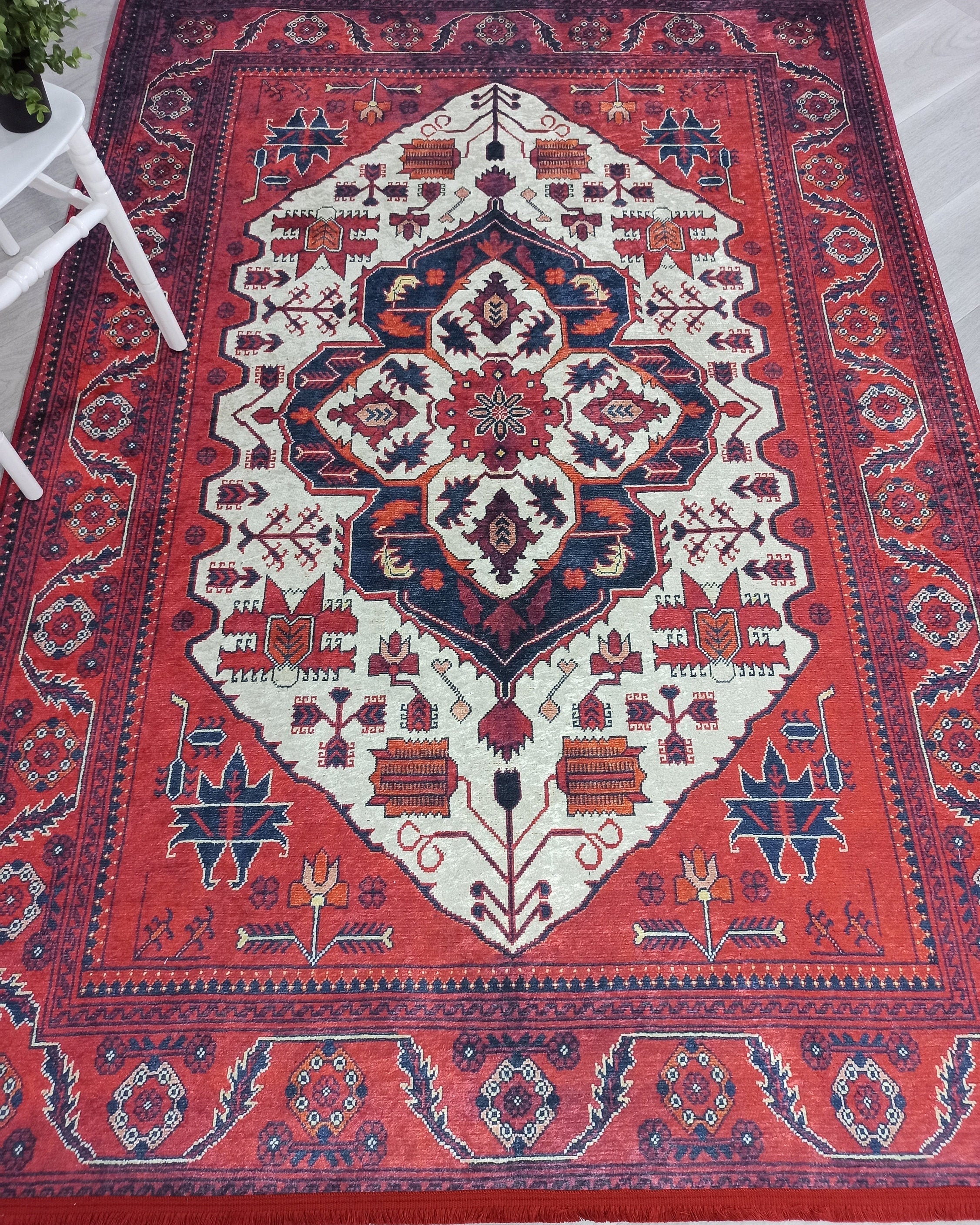 Eyma Rug Vintage Red Bokhara Rug