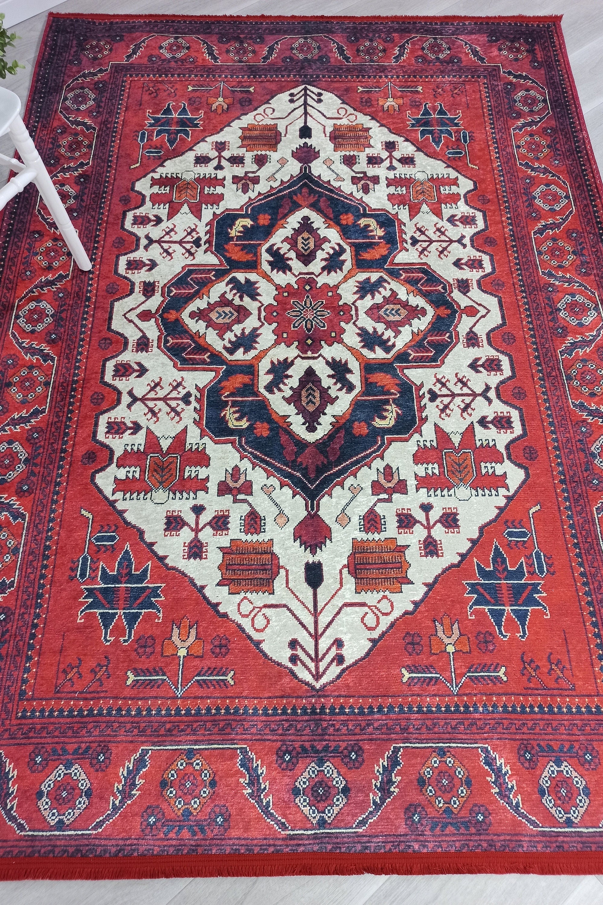 Eyma Rug Vintage Red Bokhara Rug