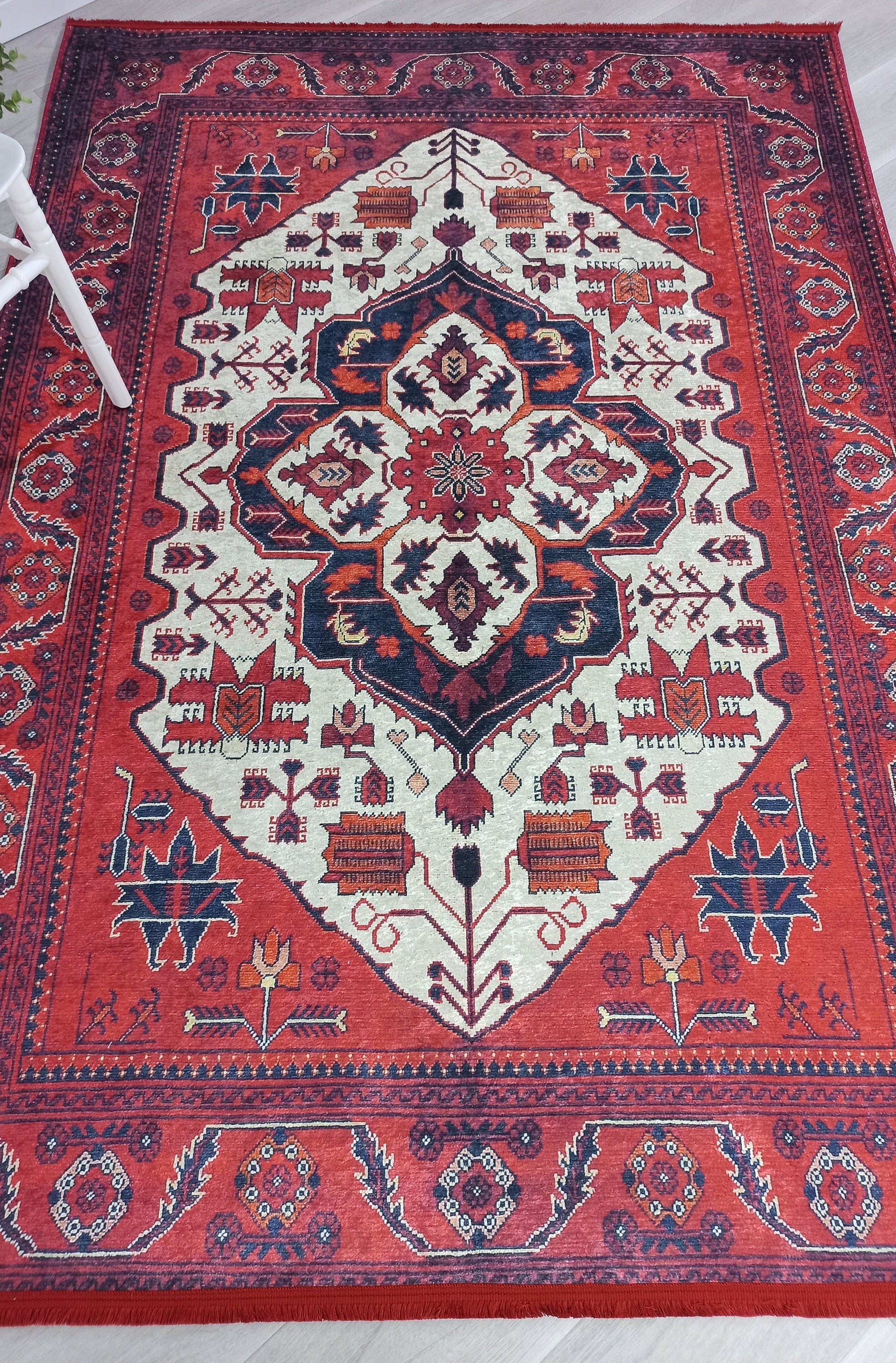 Eyma Rug Vintage Red Bokhara Rug