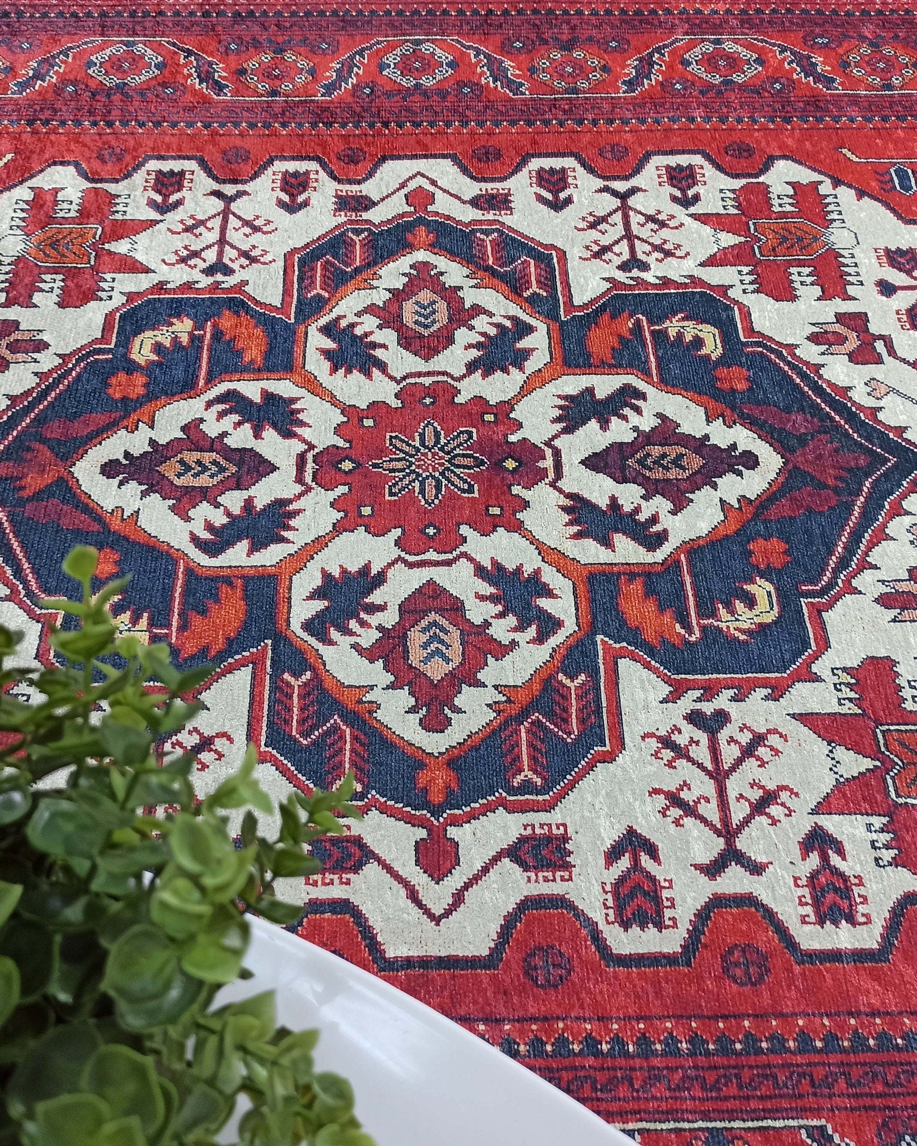 Eyma Rug Vintage Red Bokhara Rug