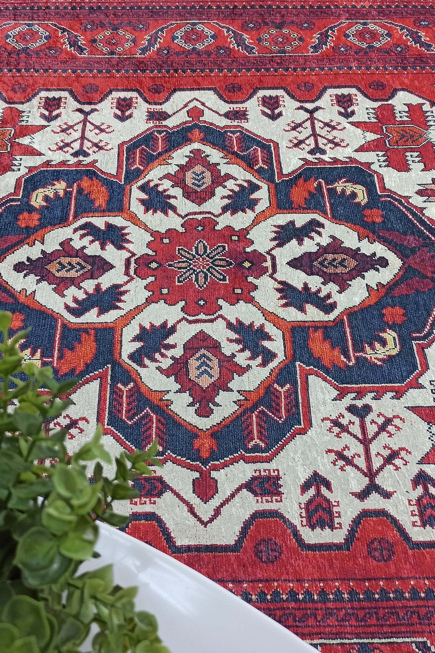 Eyma Rug Vintage Red Bokhara Rug