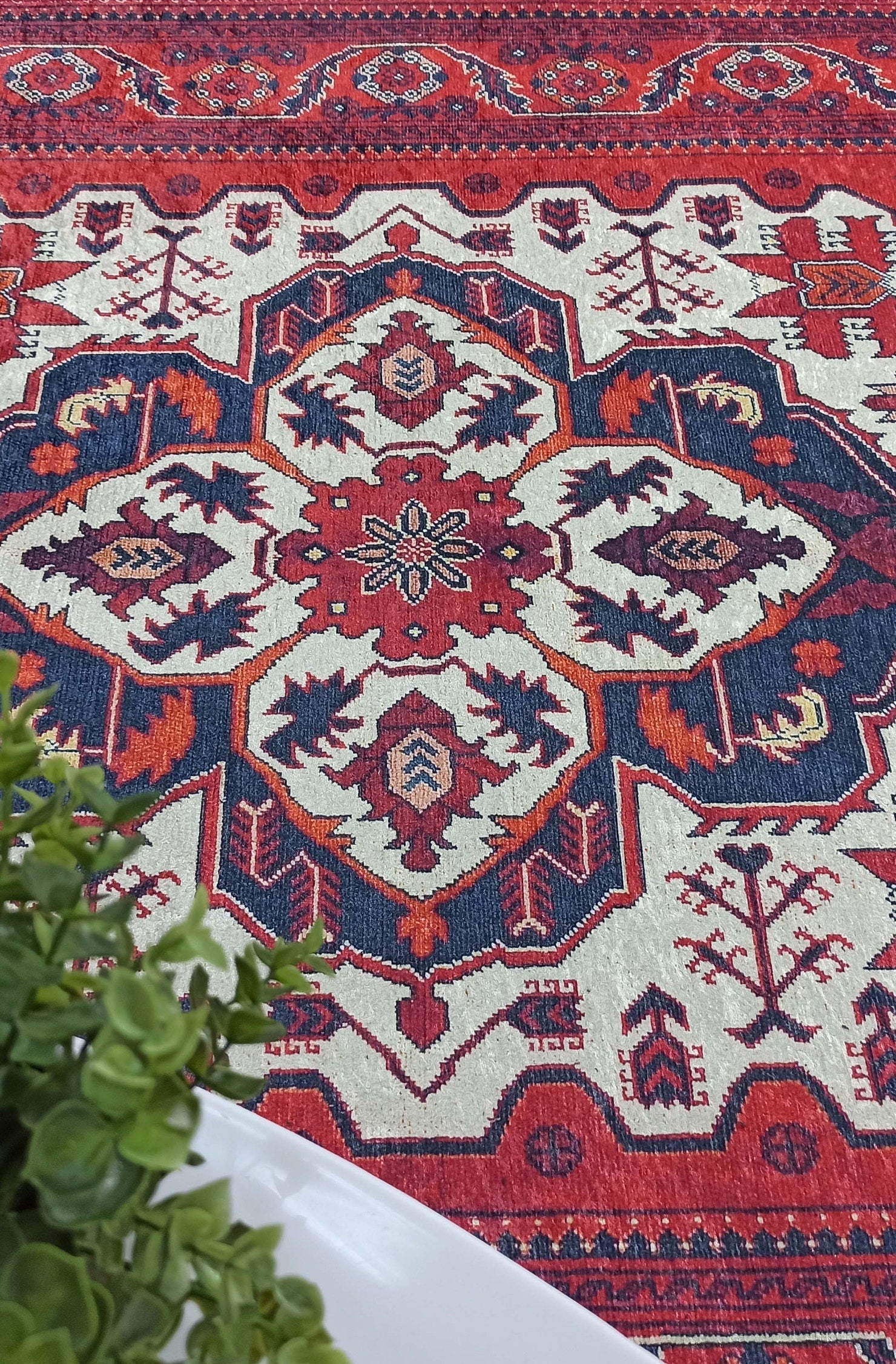 Eyma Rug Vintage Red Bokhara Rug