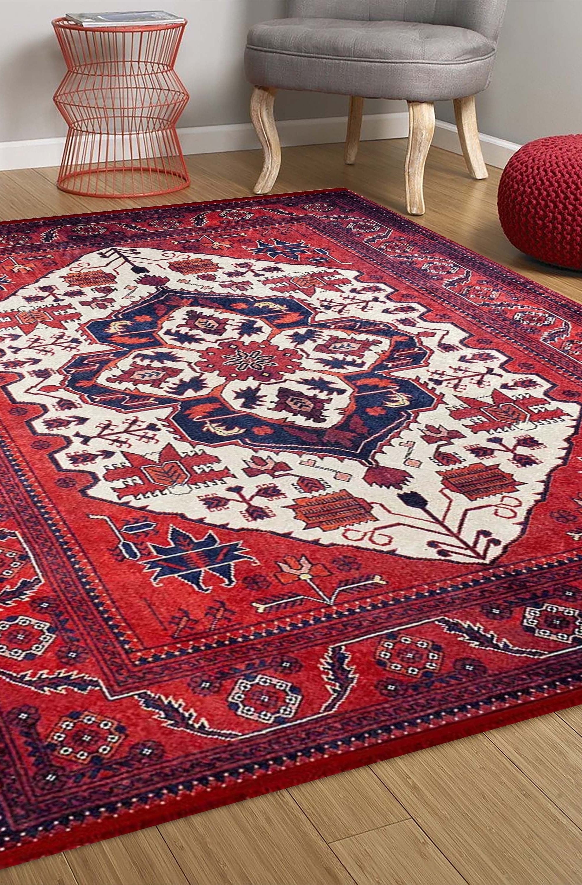 Eyma Rug Vintage Red Bokhara Rug