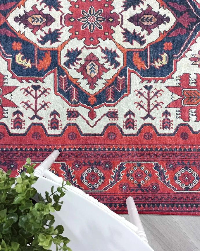 Eyma Rug Vintage Red Bokhara Rug