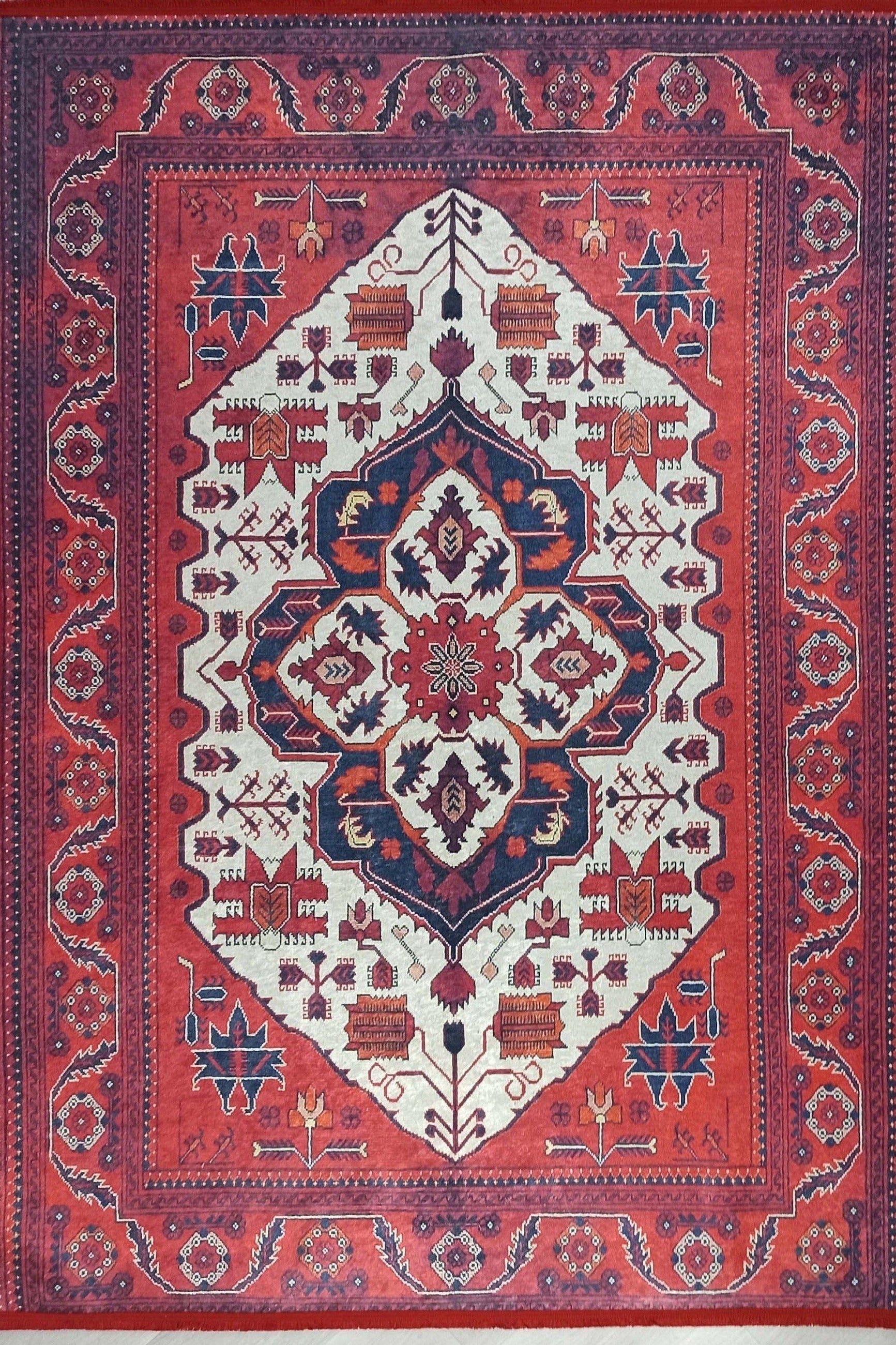 Eyma Rug Vintage Red Bokhara Rug
