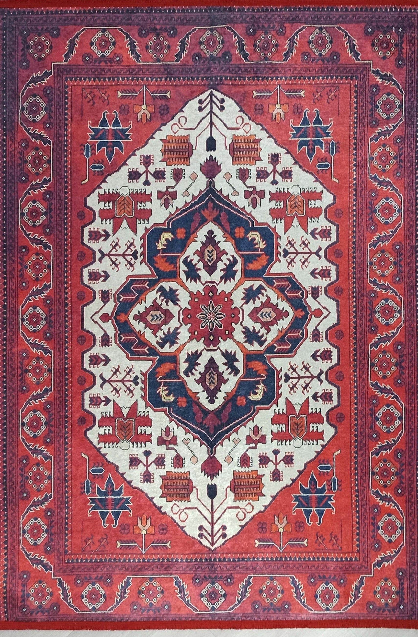 Eyma Rug Vintage Red Bokhara Rug