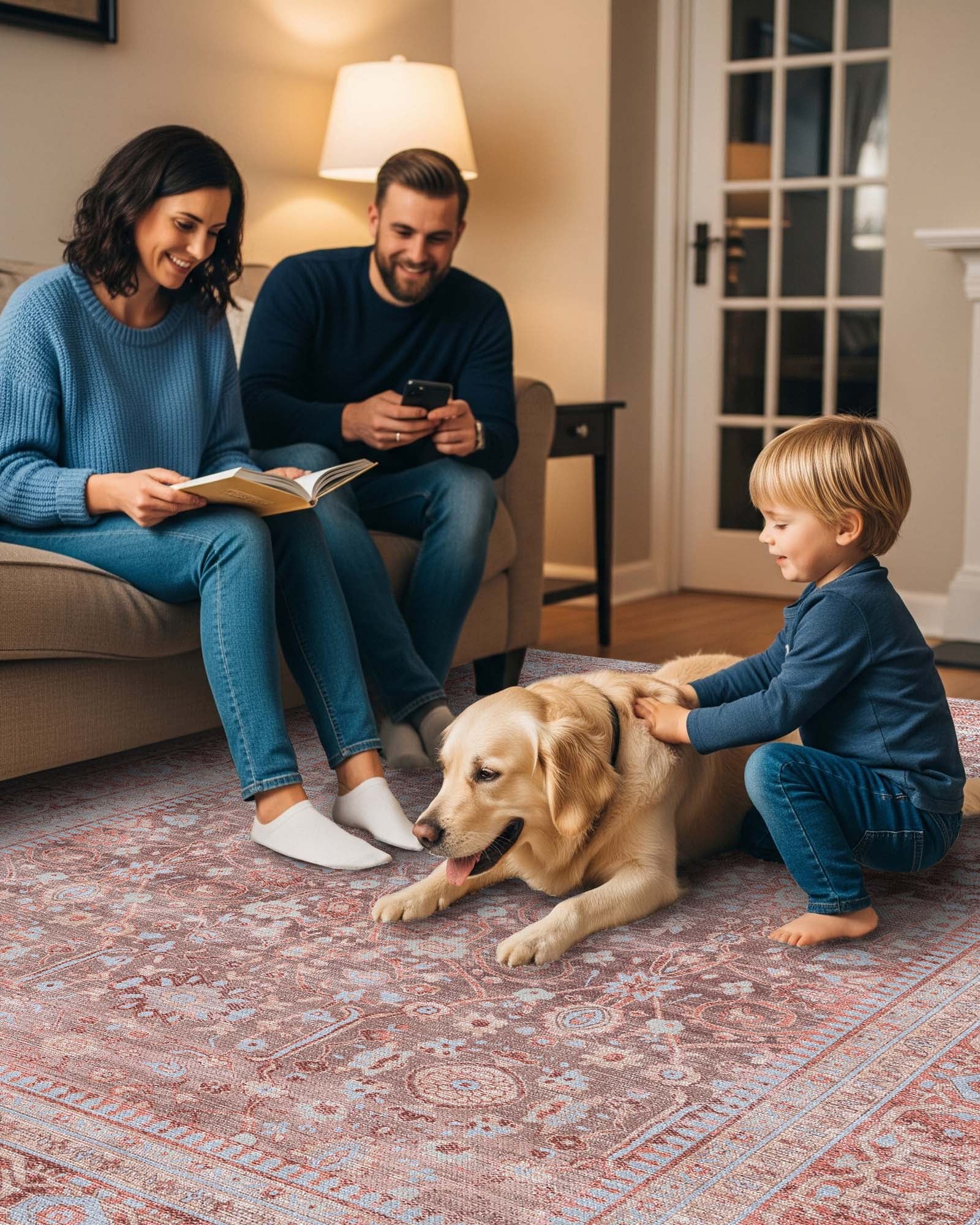 Yvonne Earth Tone Brown Distressed Persian Rug