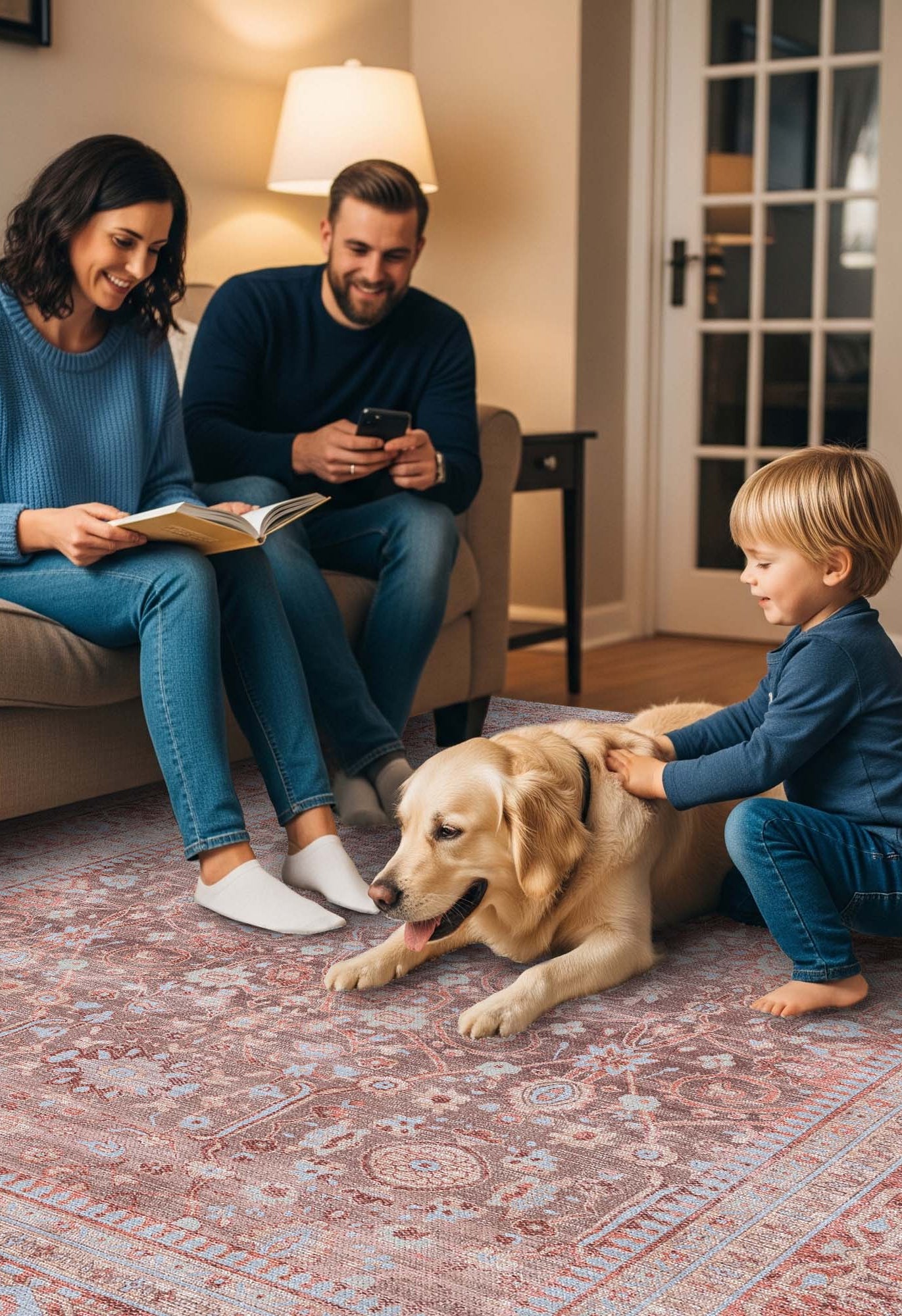 Yvonne Earth Tone Brown Distressed Persian Rug