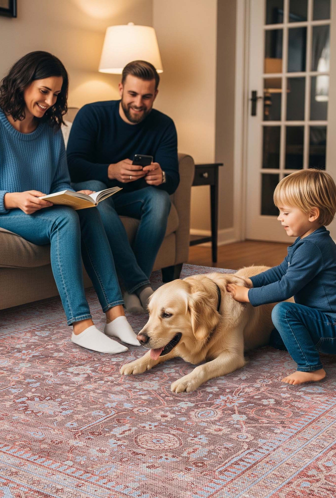 Yvonne Earth Tone Brown Distressed Persian Rug