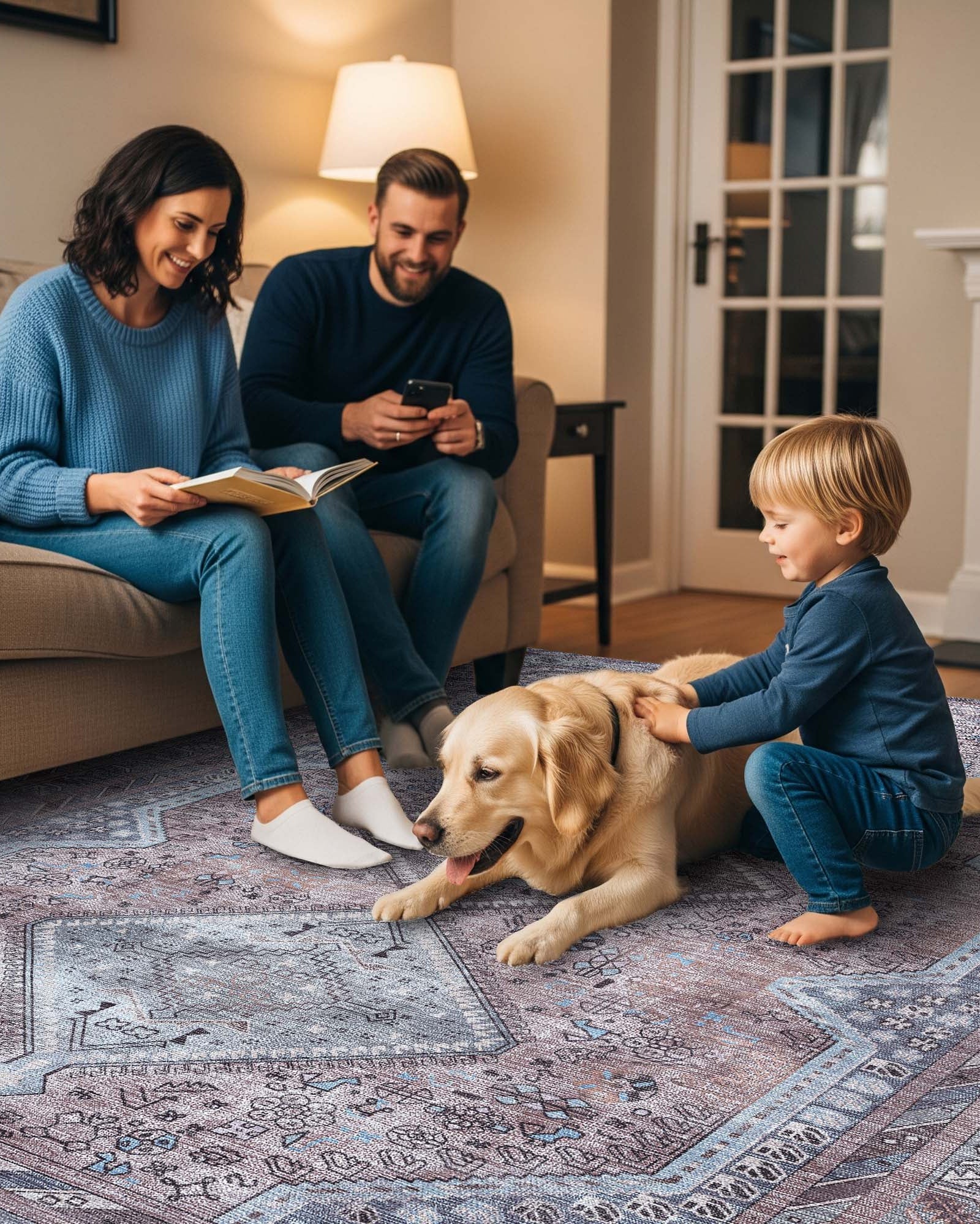 Imani Brown Off-White Modern Turkish Rug