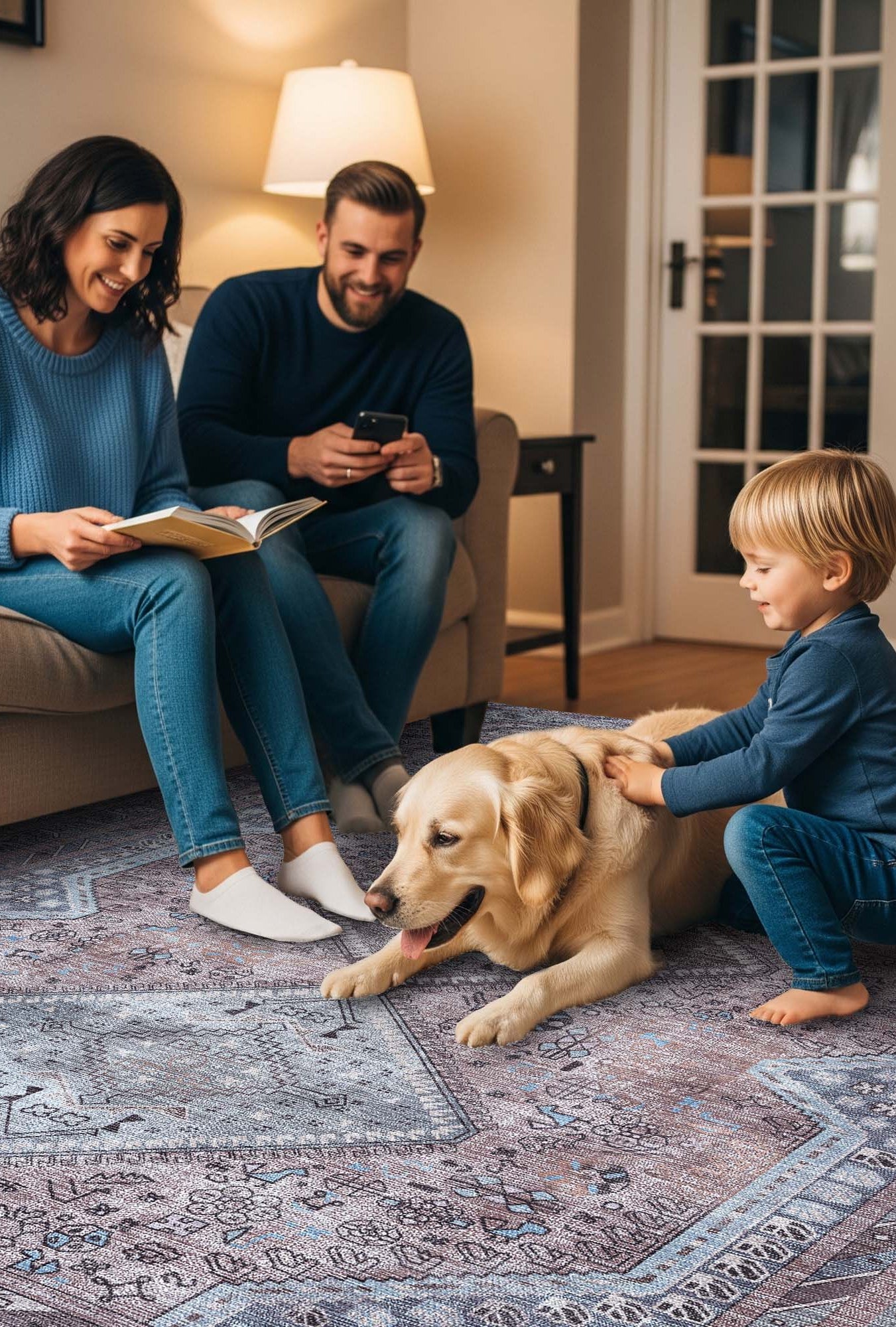 Imani Brown Off-White Modern Turkish Rug