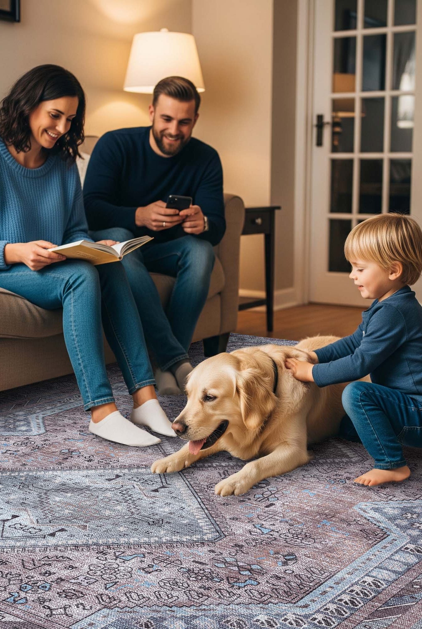 Imani Brown Off-White Modern Turkish Rug