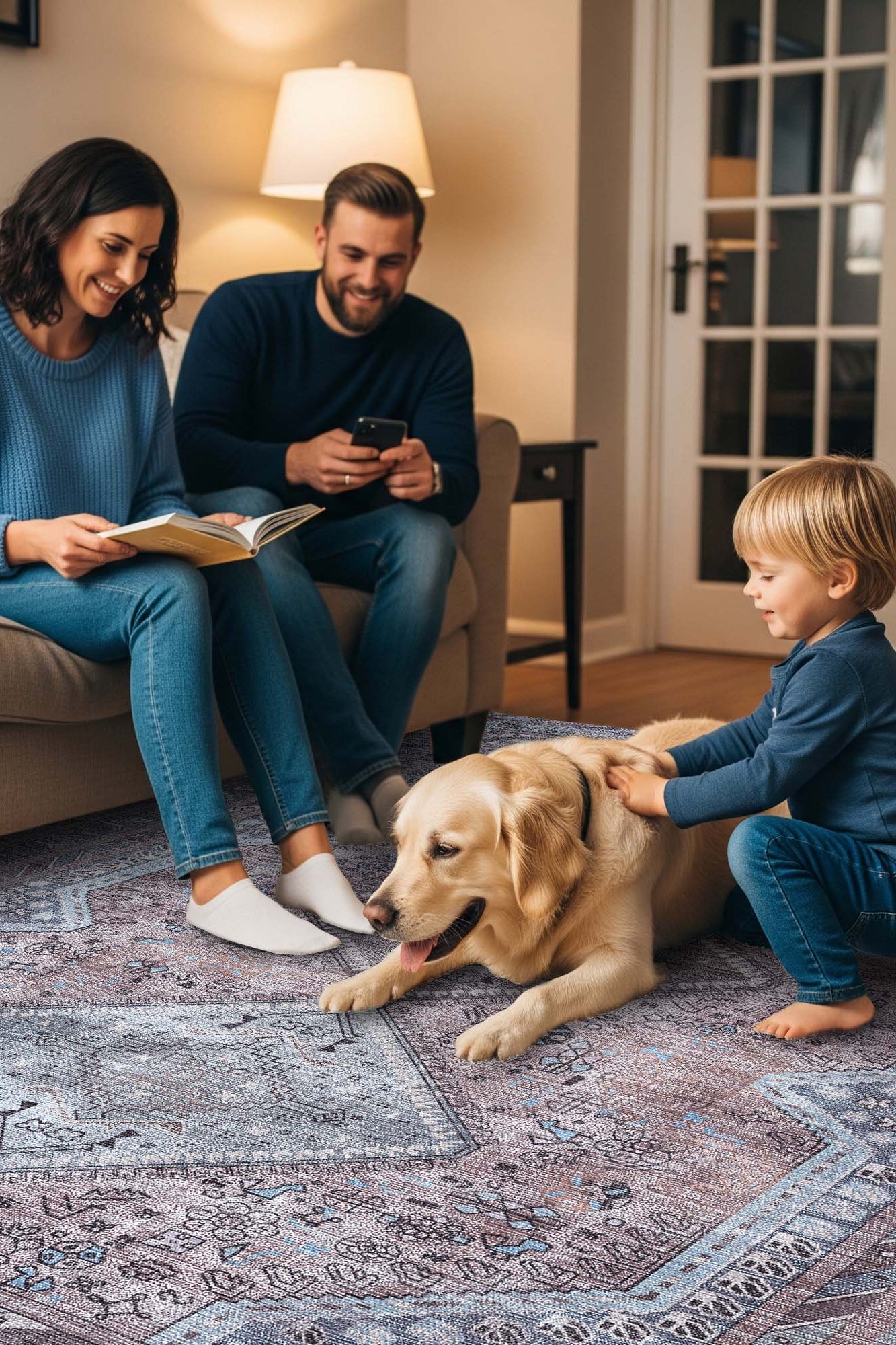 Imani Brown Off-White Modern Turkish Rug