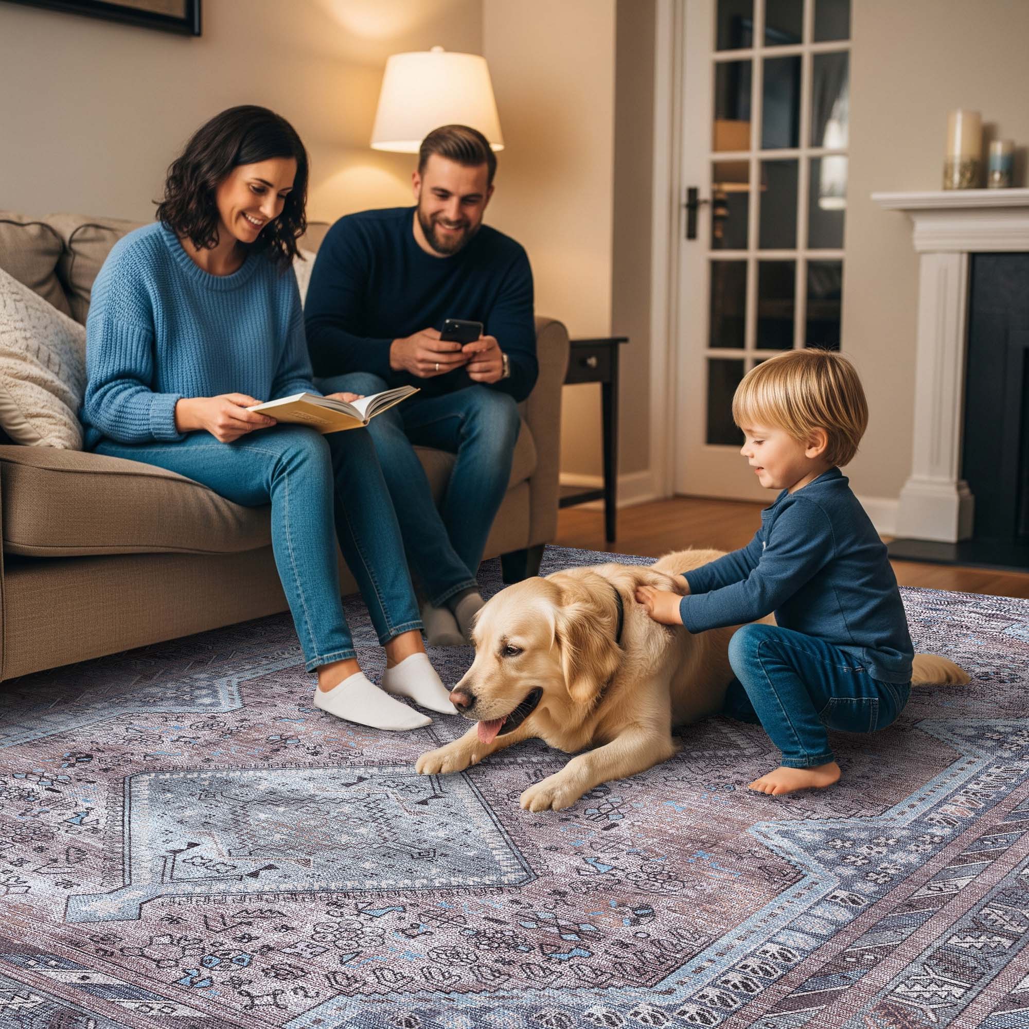 Imani Brown Off-White Modern Turkish Rug