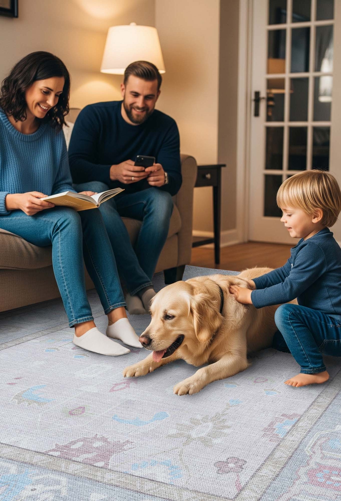 Daria Neutral Faded Pink Blush Oushak Rug