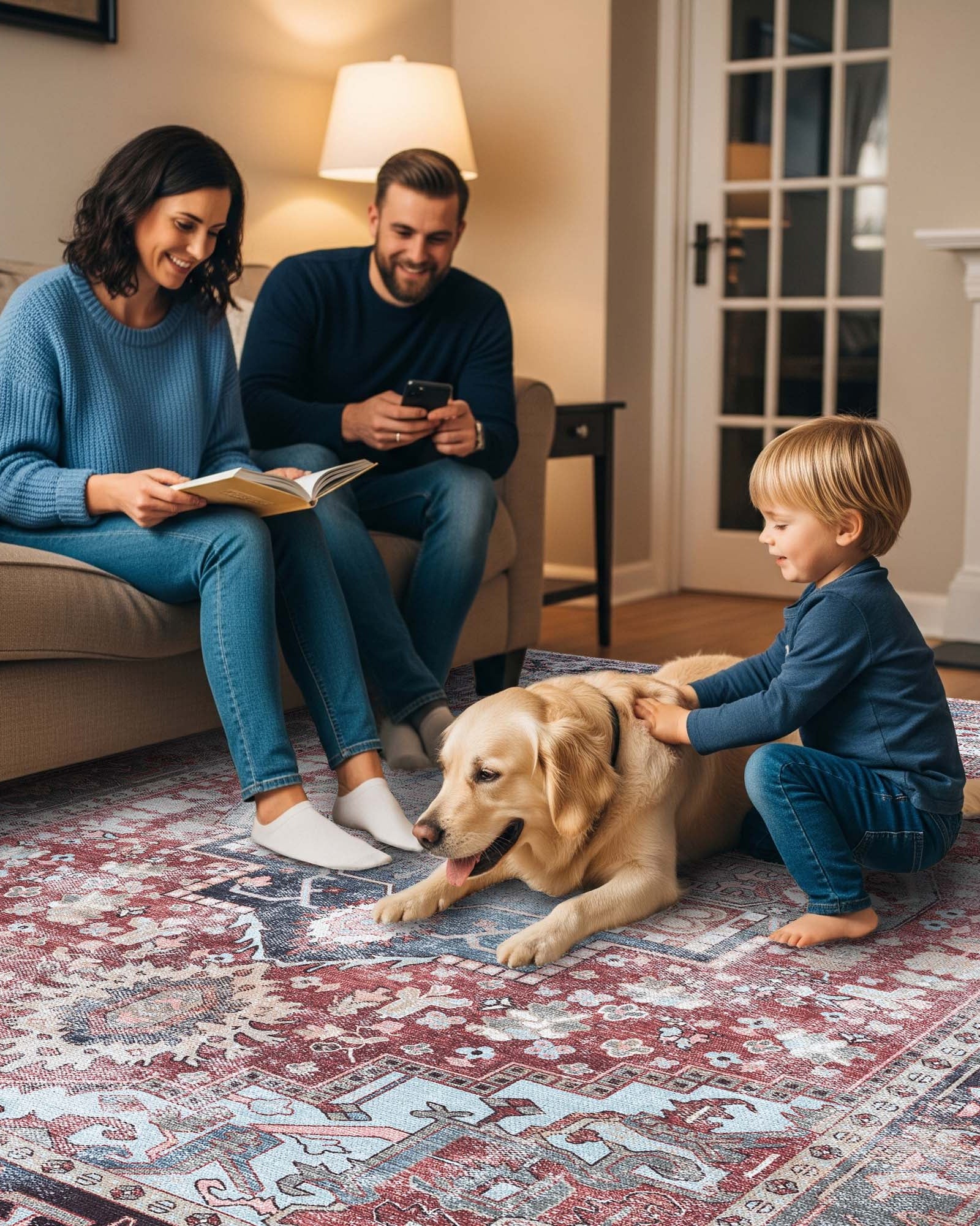 Rayan Terracotta Distressed Modern Persian Rug