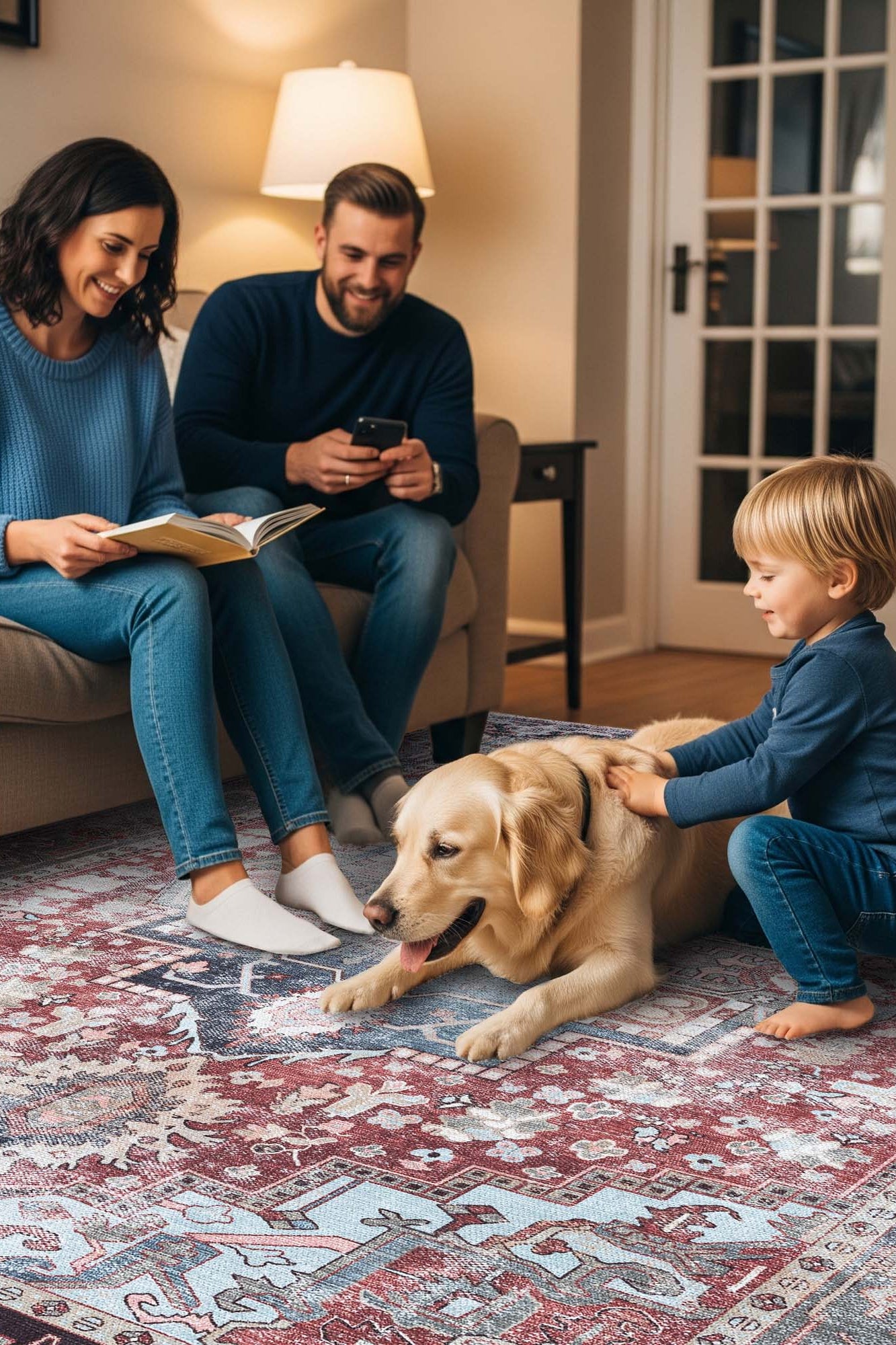 Rayan Terracotta Distressed Modern Persian Rug