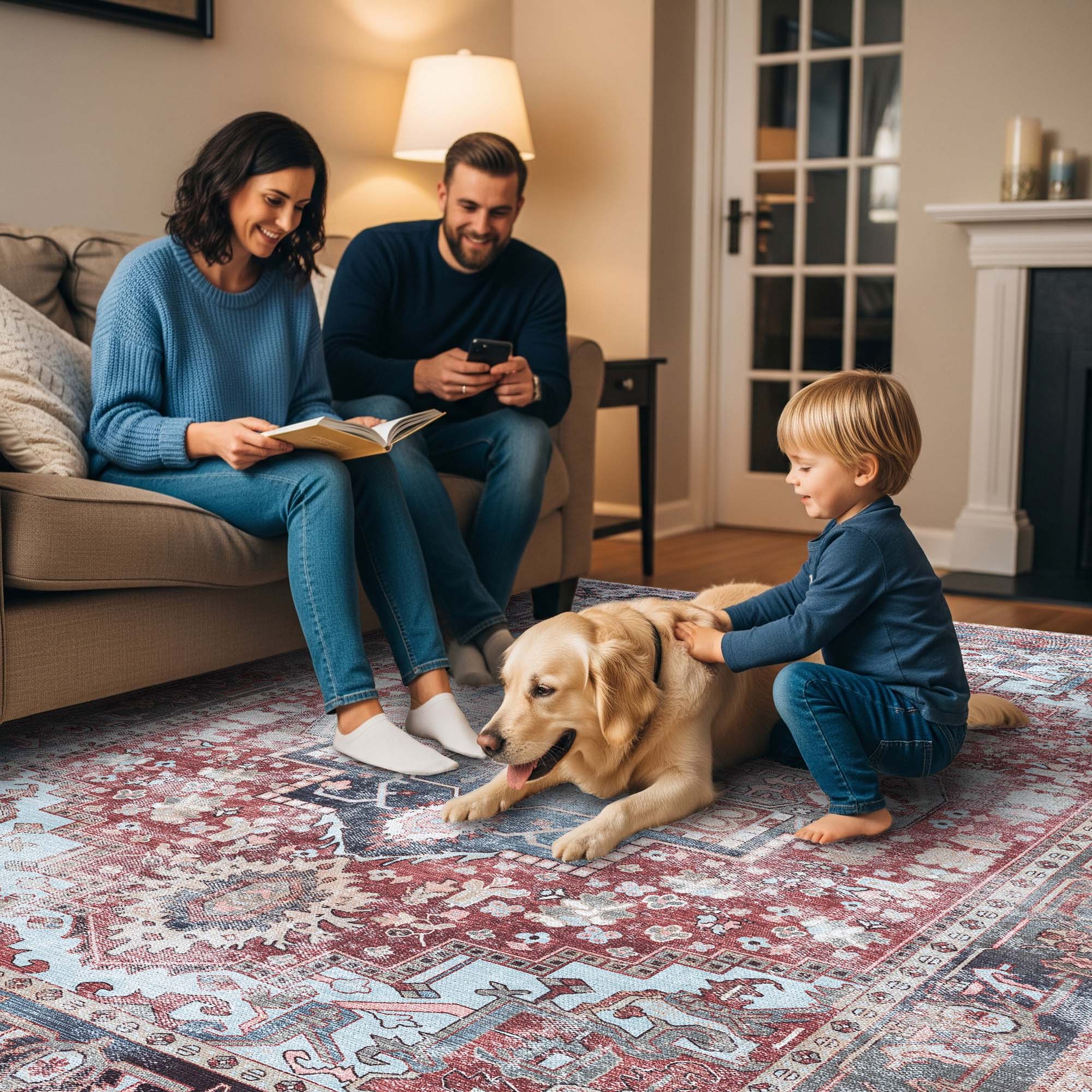 Rayan Terracotta Distressed Modern Persian Rug