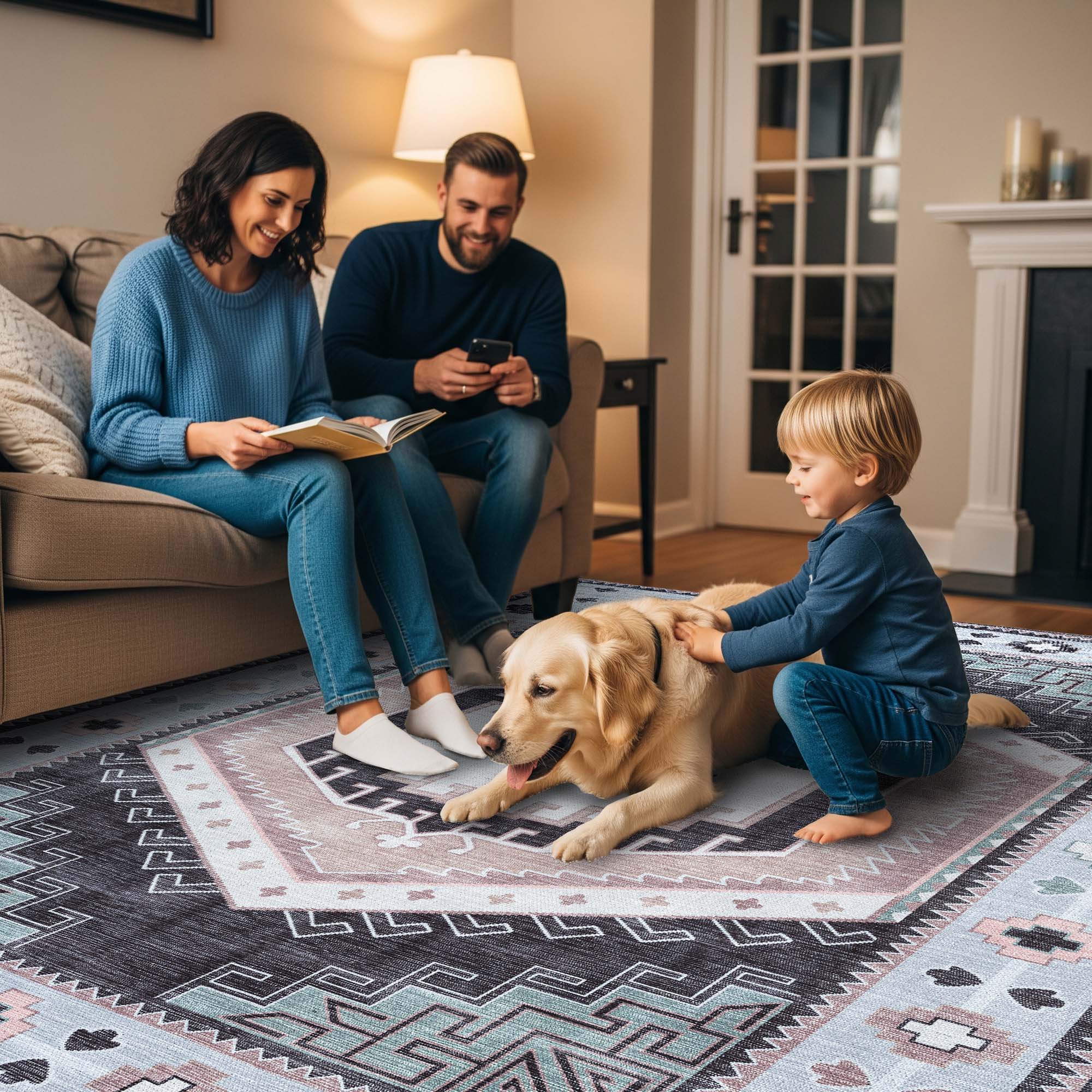 Odilia Black Gray Modern Turkish Rug