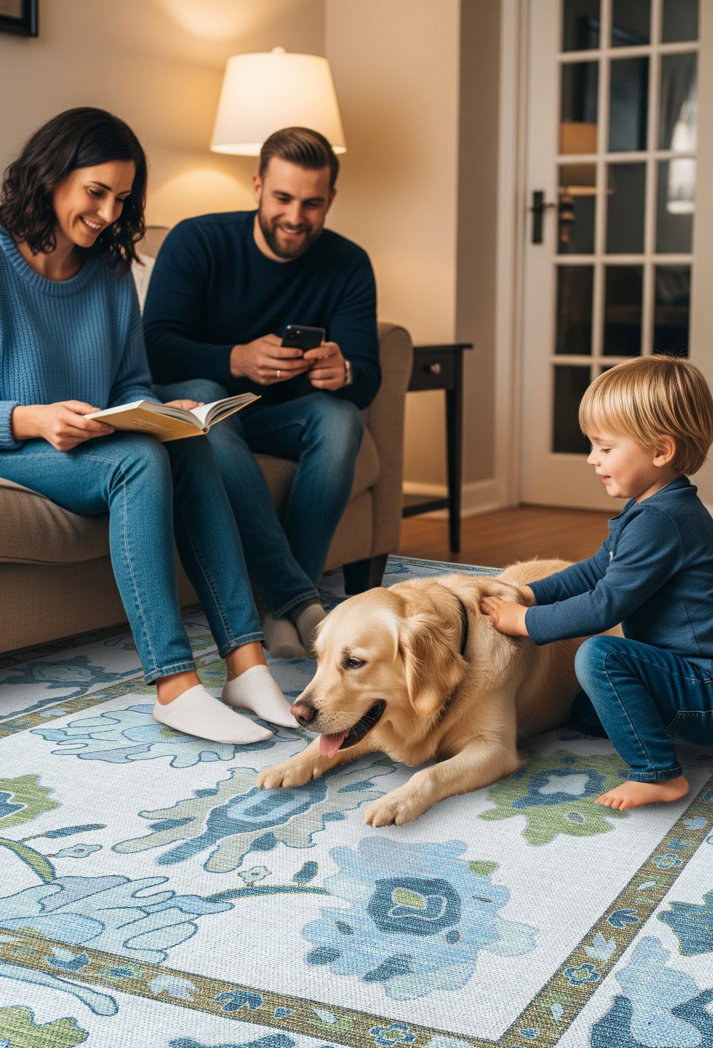 Alienore Green Blue Modern Oushak Rug