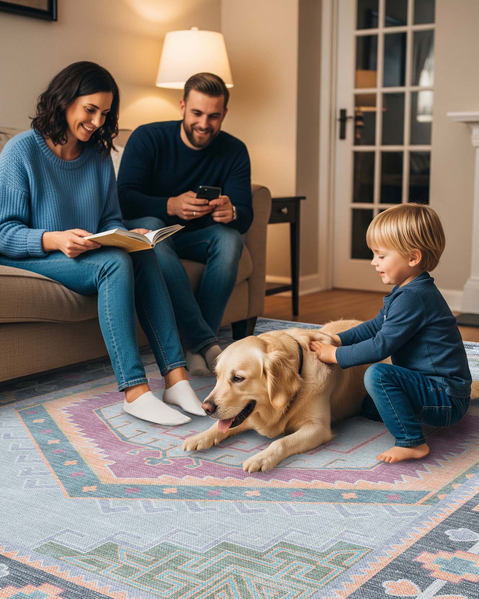 Kyra Green Pink Aesthetic Oushak Rug