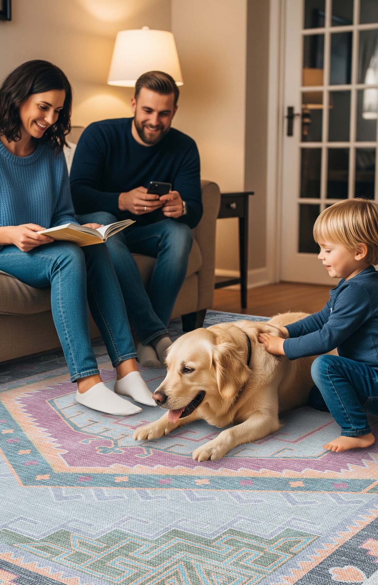 Kyra Green Pink Aesthetic Oushak Rug