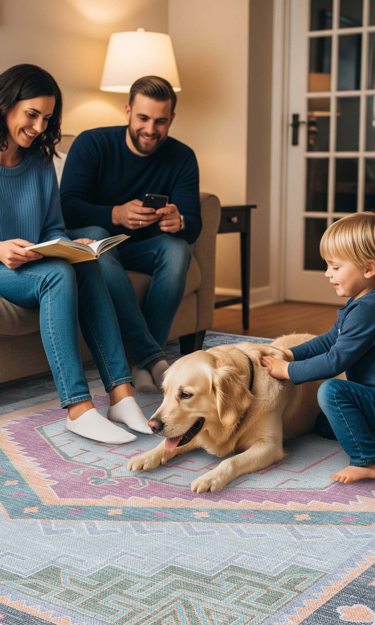 Kyra Green Pink Aesthetic Oushak Rug