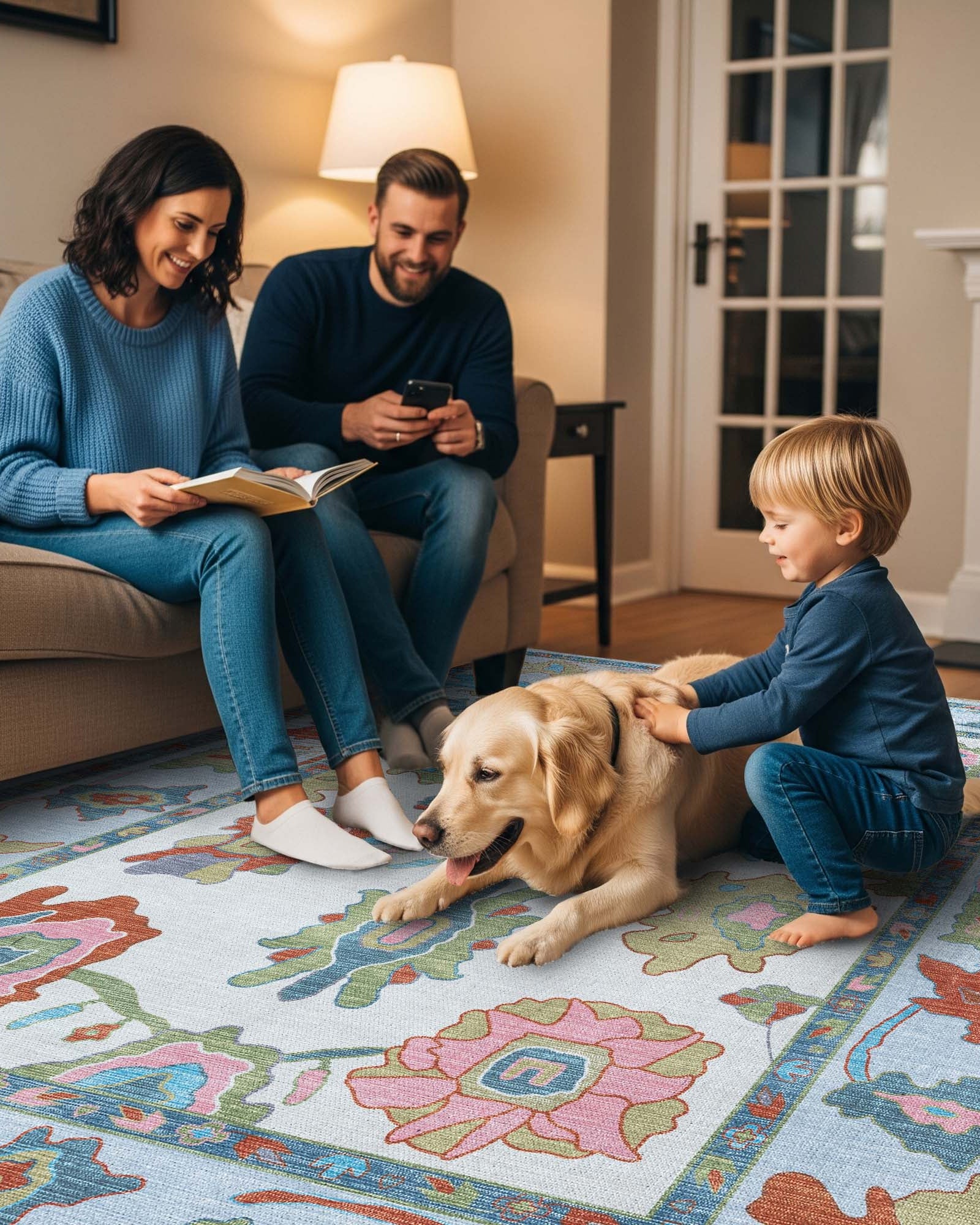 Sayyida Colorful Floral Pastel Modern Oushak Rug