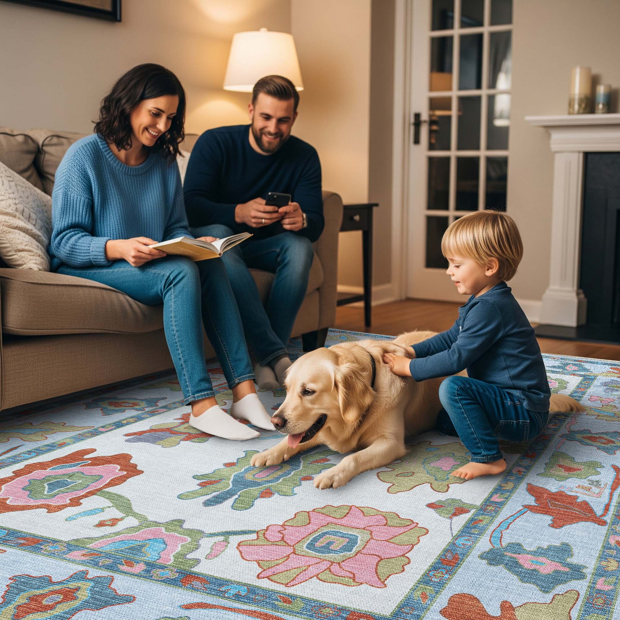 Sayyida Colorful Floral Pastel Modern Oushak Rug