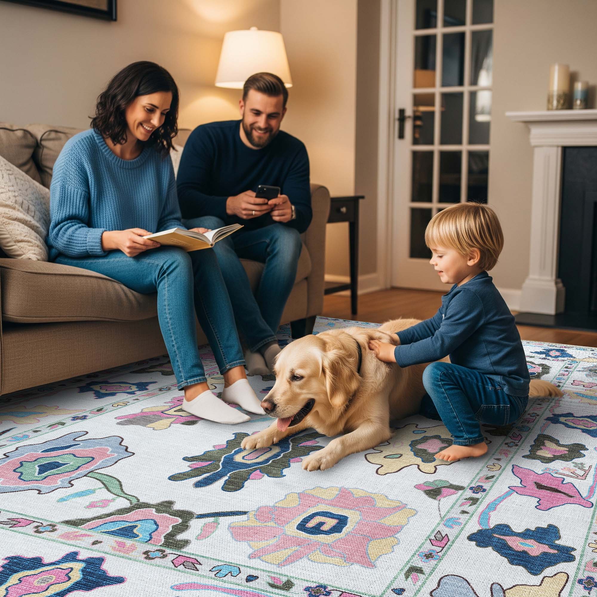 Sawsan Pastel Colorful Floral Modern Oushak Rug