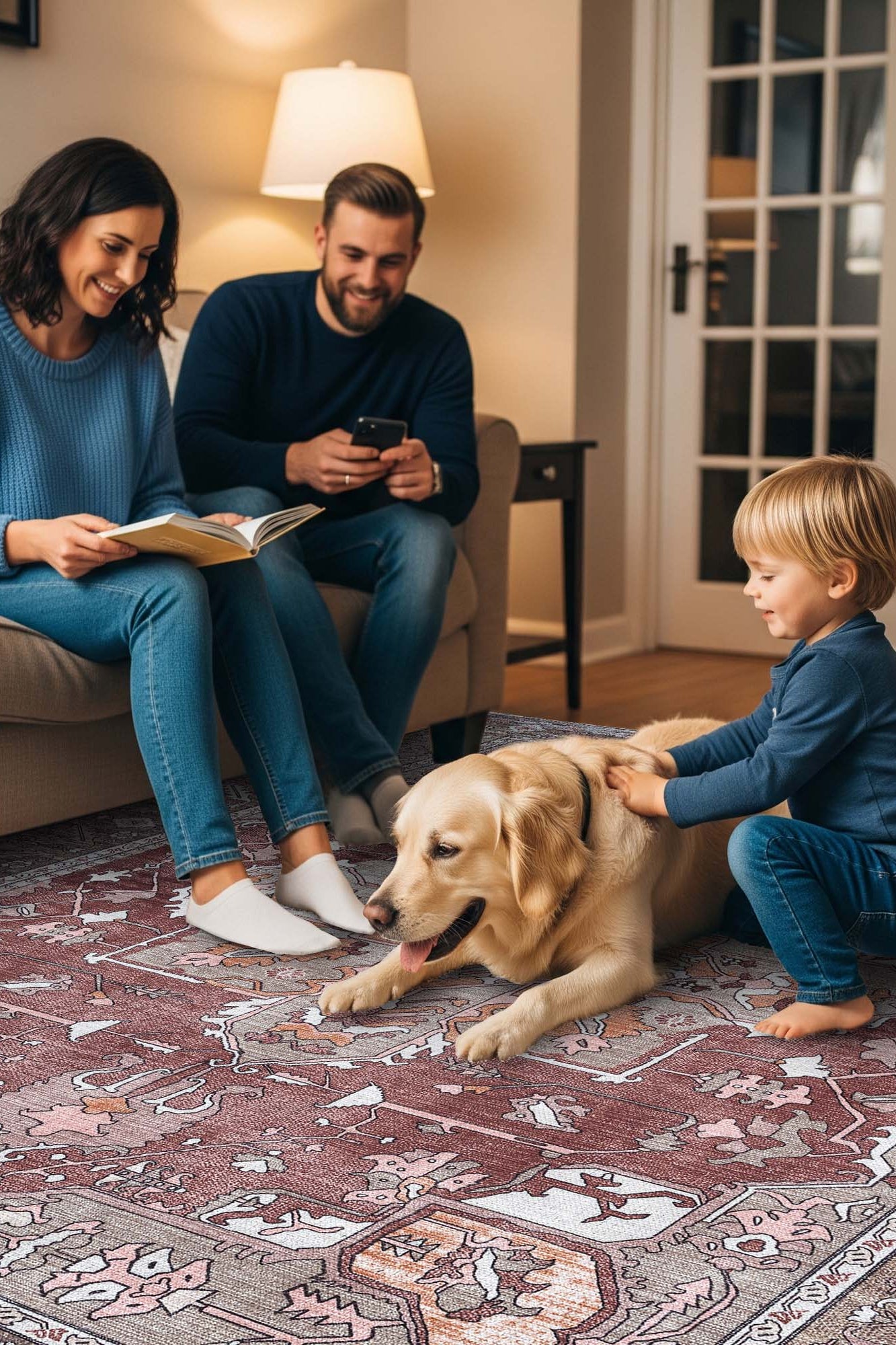 Silas Brown Terracotta Floral Modern Persian Rug